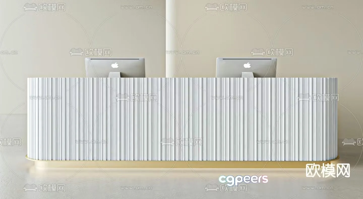 Modern front desk reception desk service desk 3d model