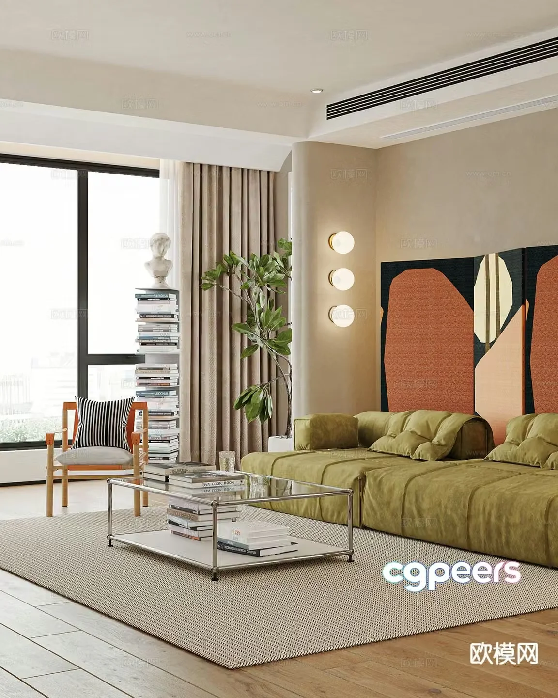 Modern sectional sofa 3d model