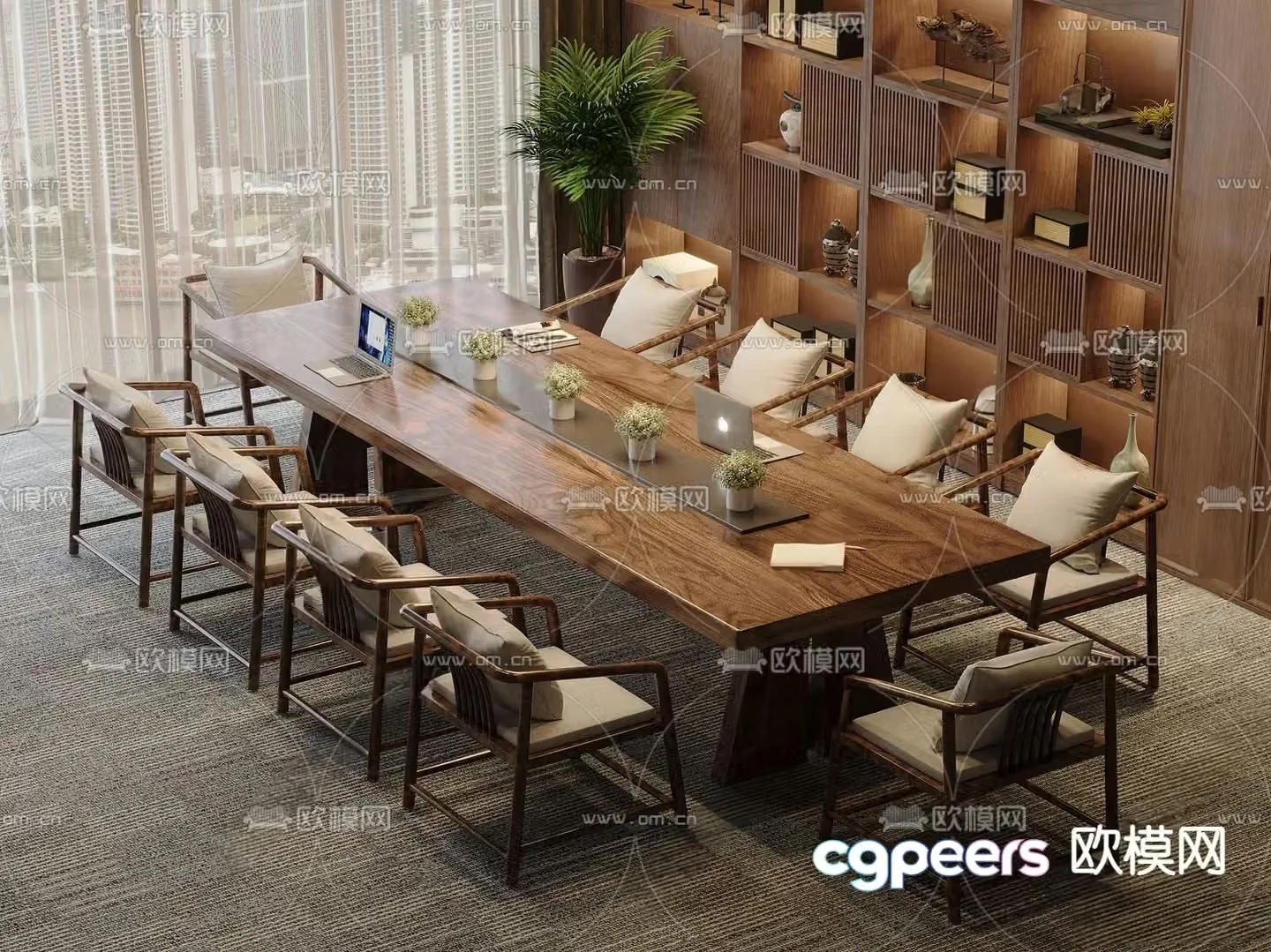 New Chinese style conference table conference table 3d model