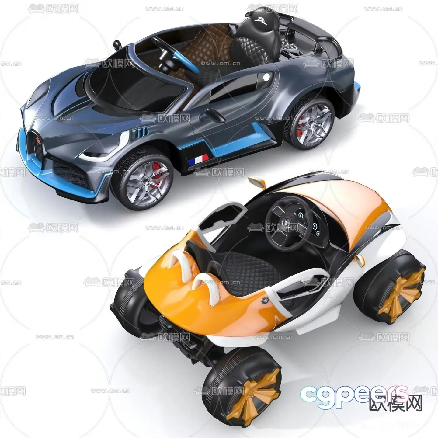 Modern children’s toy car 3d model