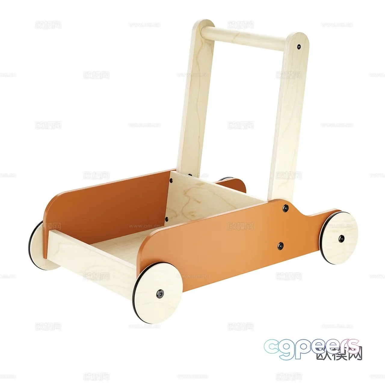 Liewood Nordic toy cart trolley wooden toy toy toy car 3d model