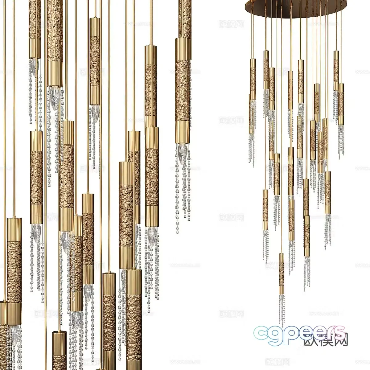 Light luxury chandelier art chandelier tassel chandelier 3D model