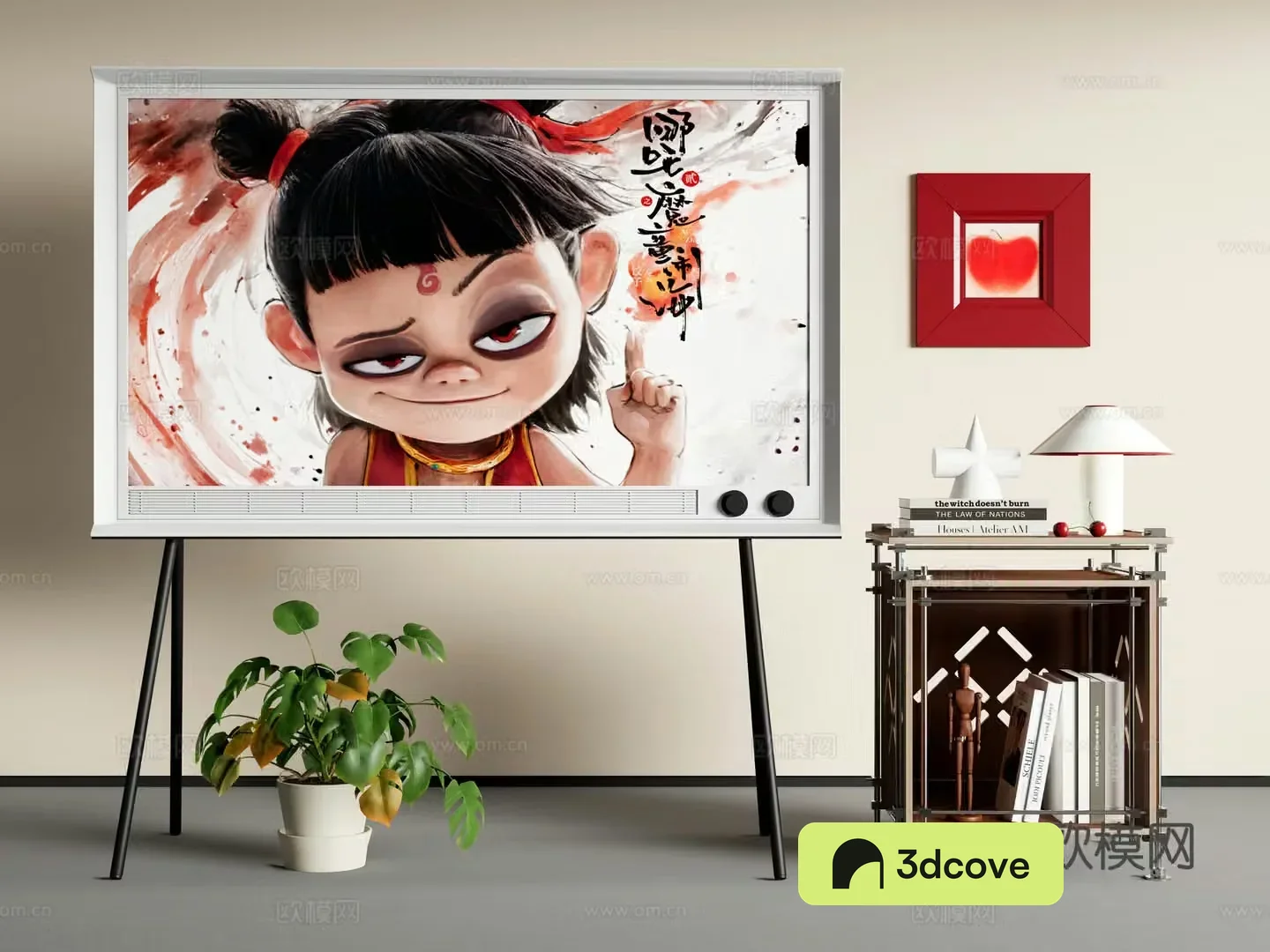 Modern TV Mobile TV Painting TV Stand Nezha