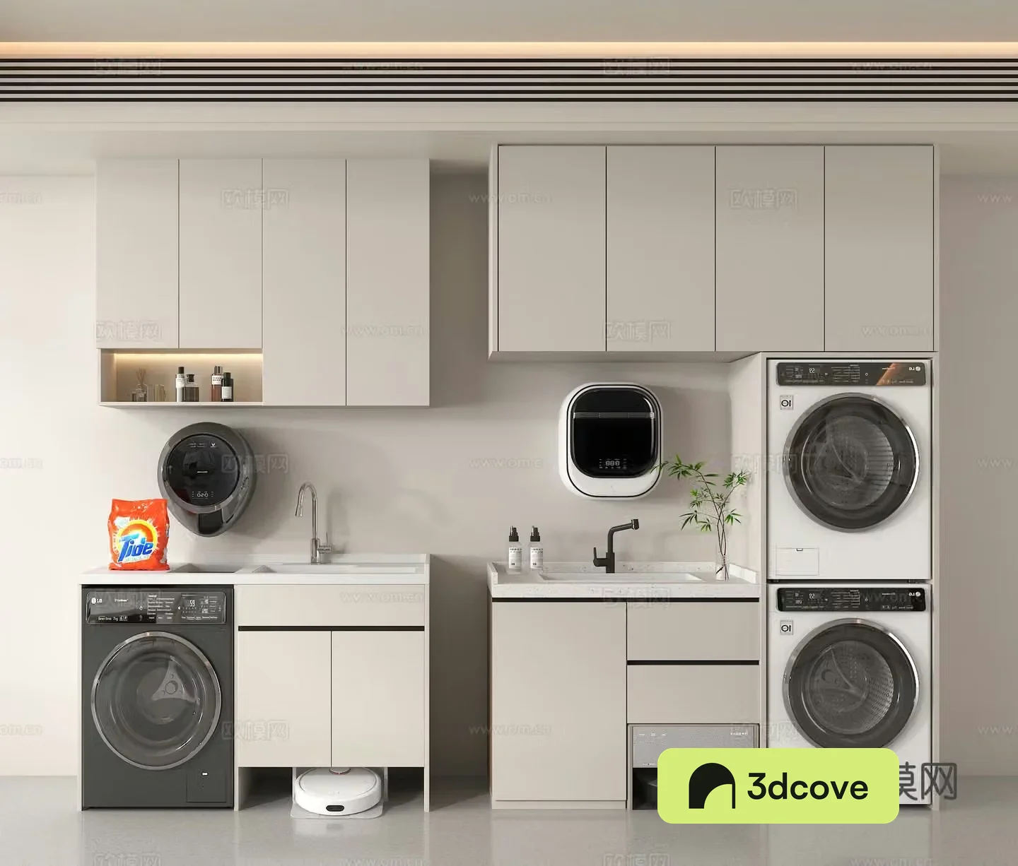 Washing cabinet all-in-one drying machine wall-mounted washing machine sweeping robot