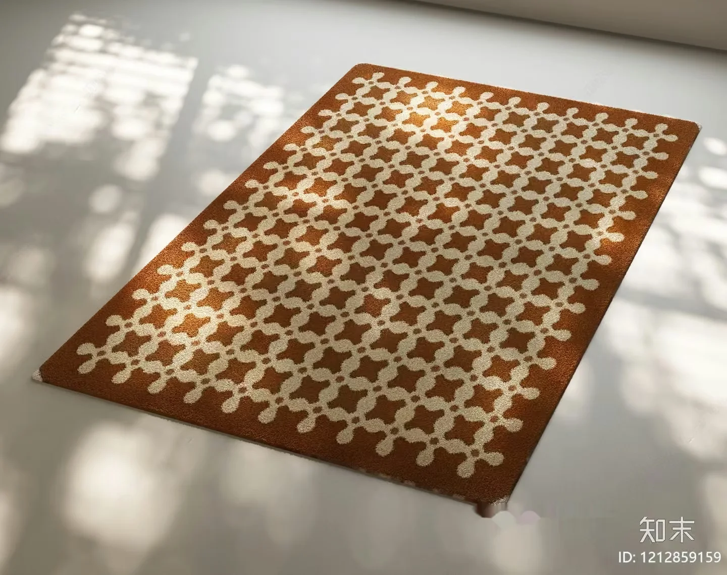 A Brown And White Rug 3D Model – 12183 – VRAY Render