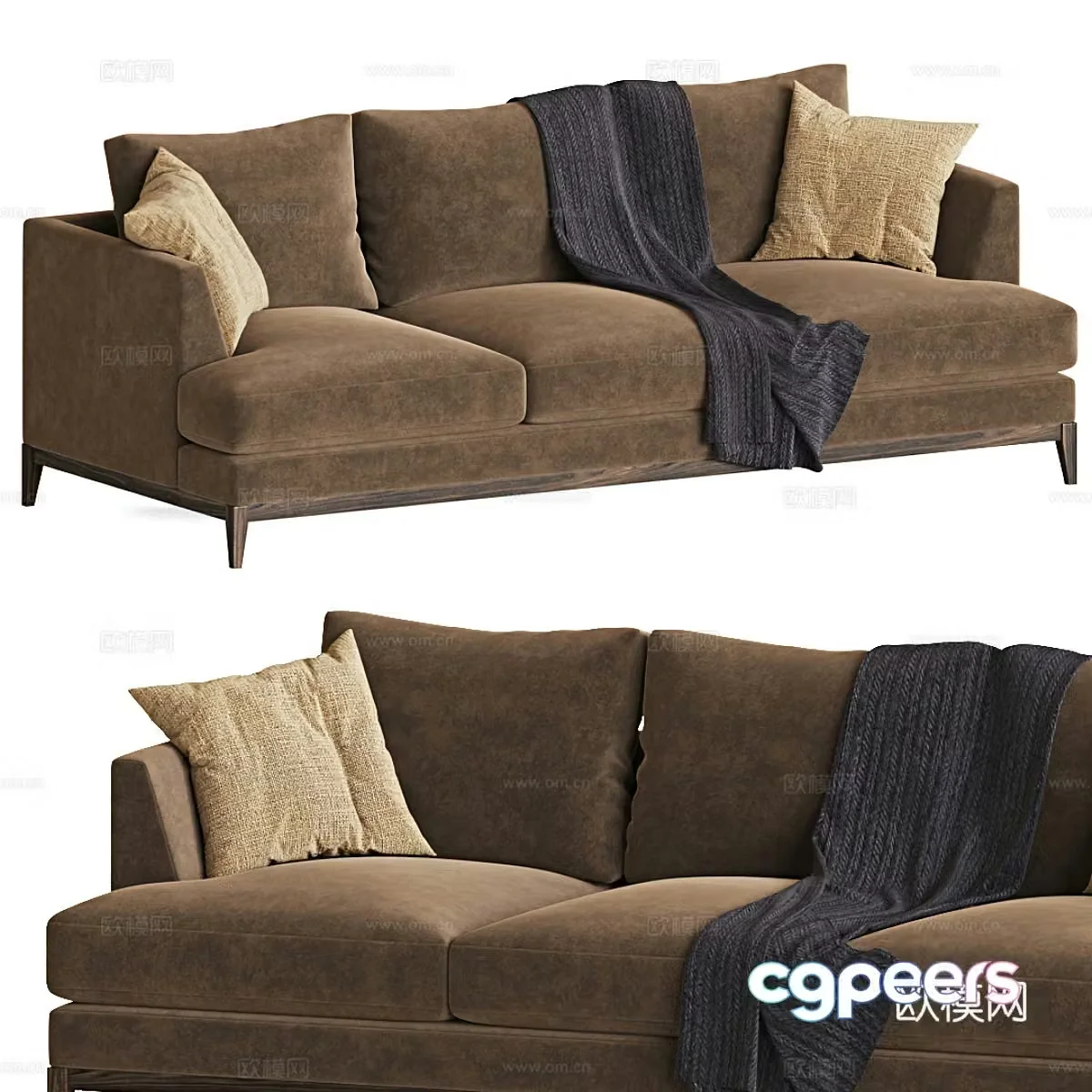 Three-person sofa 3d model