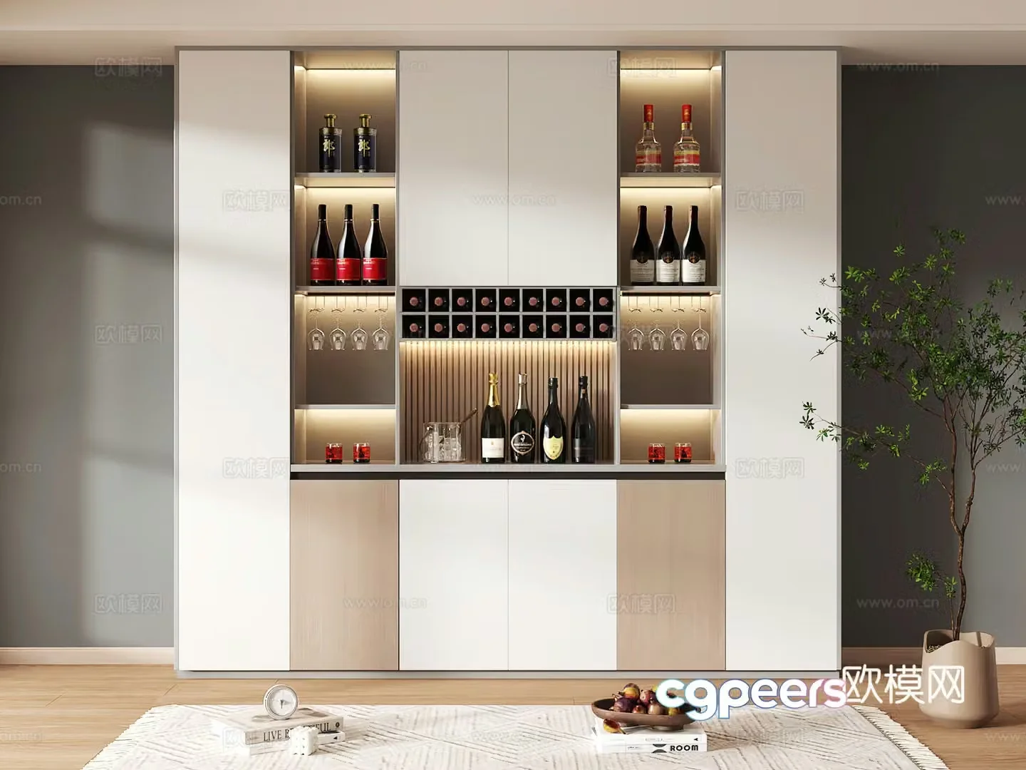 Wine cabinet design Wine cabinet red wine cabinet bar wine cabinet partition wine cabinet 3D model