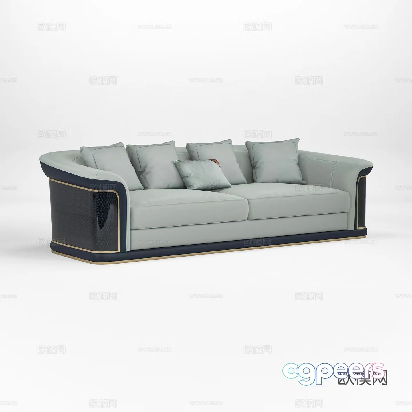 Double sofa soft sofa 3d model