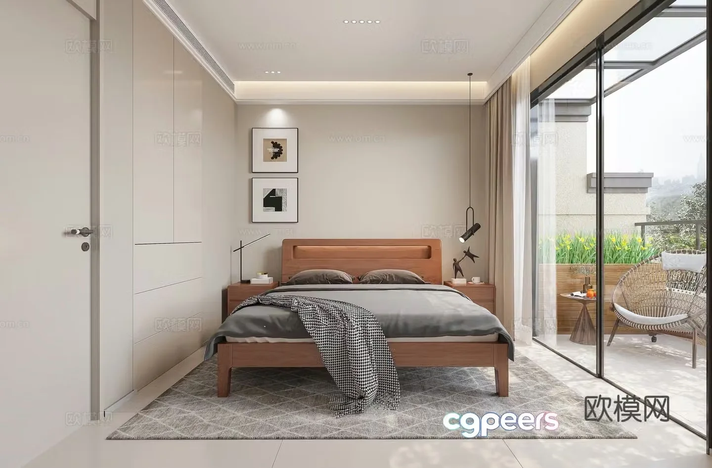 Modern bedroom second bedroom 3d model