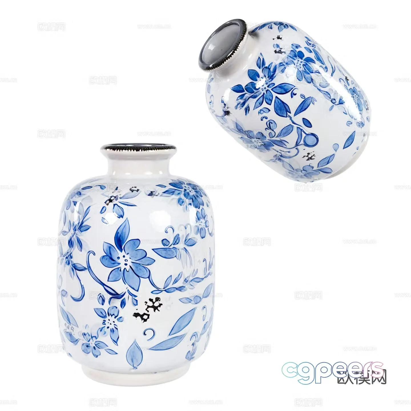 New Chinese white ceramic jar 3D model