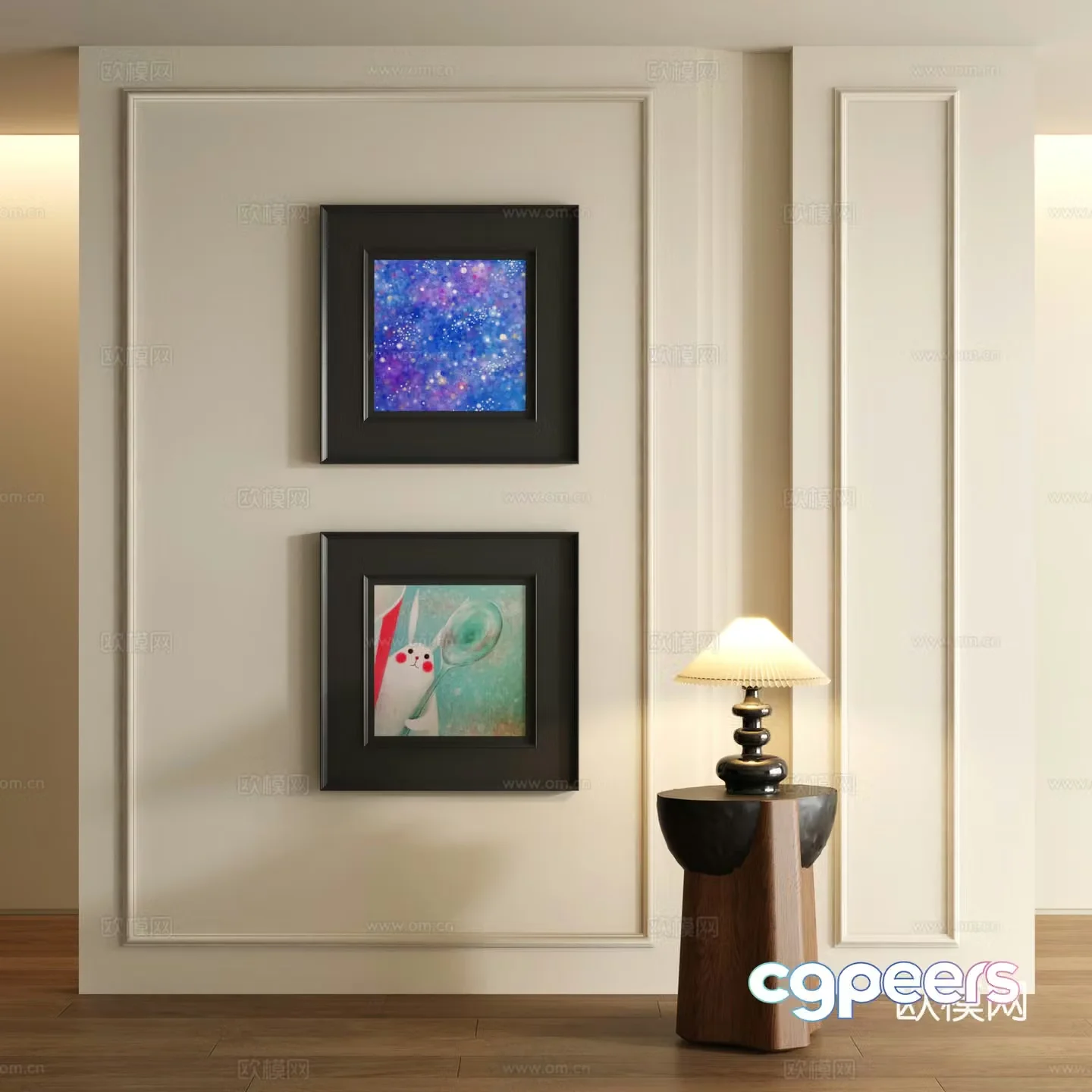 3D model of medieval style decorative painting