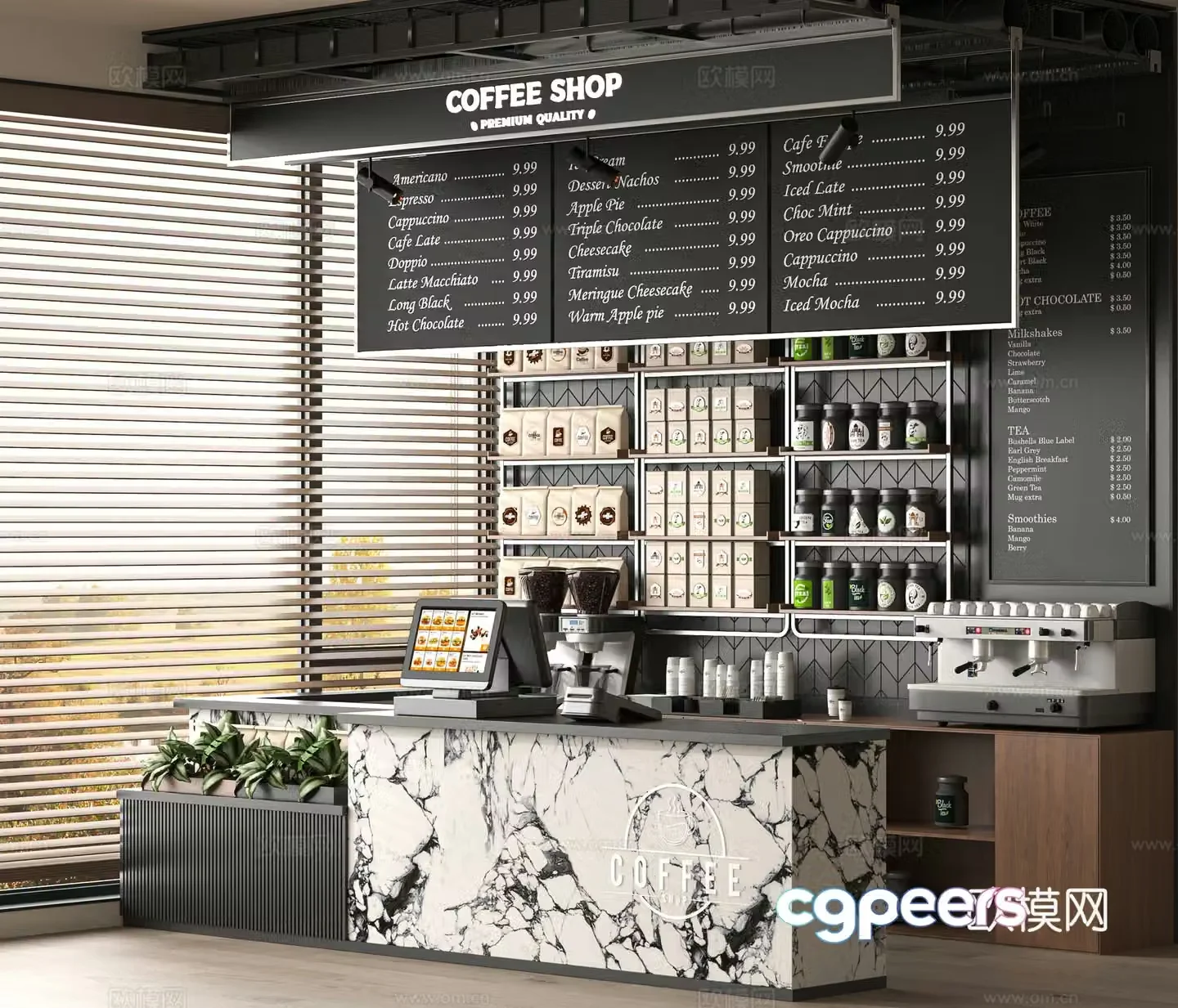 Modern cafe 3d model