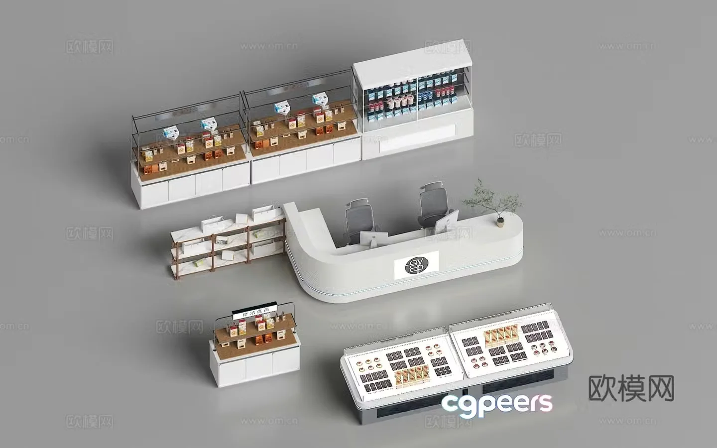 Cake refrigerator bakery equipment cake bread display cabinet 3d model