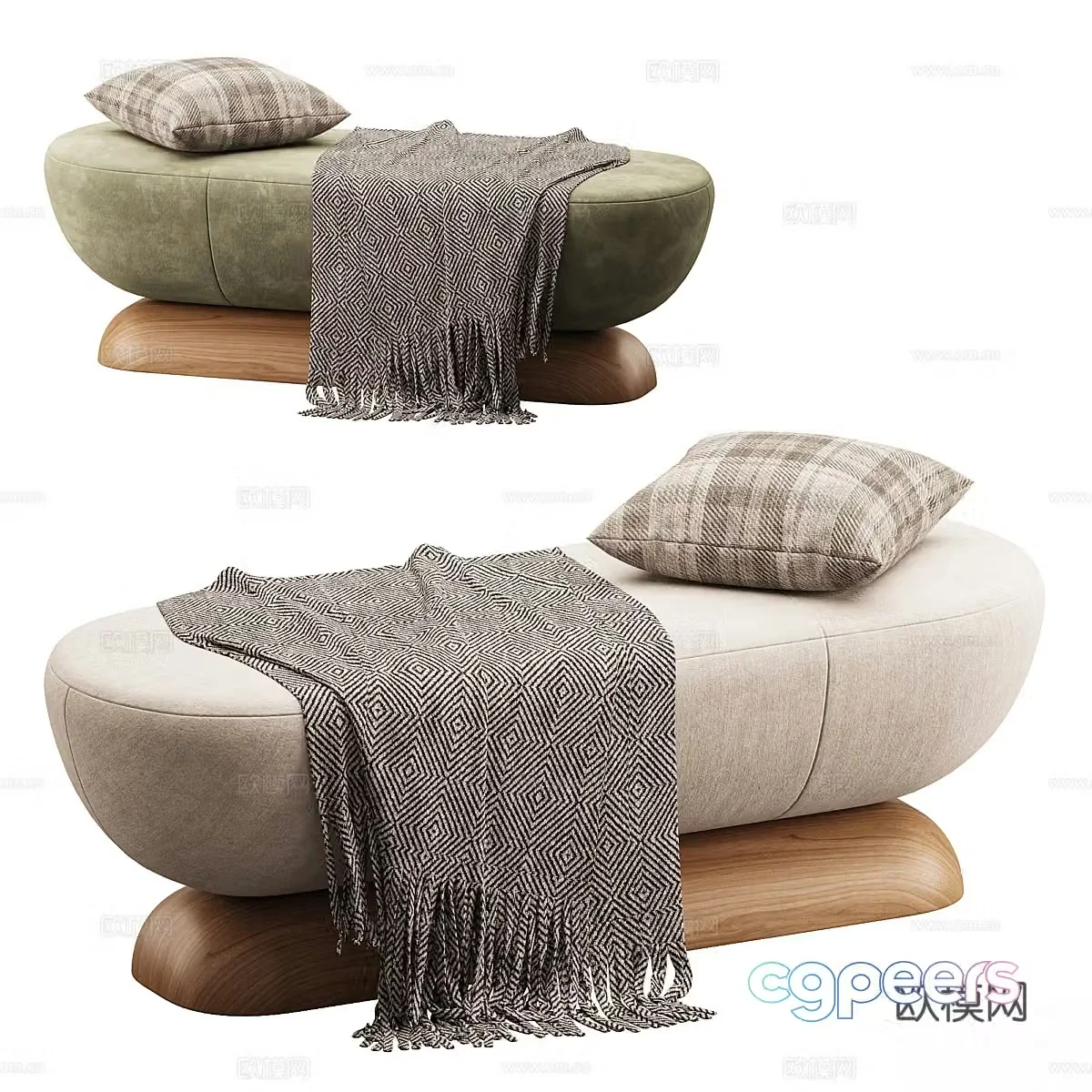 New Chinese sofa stool 3D model