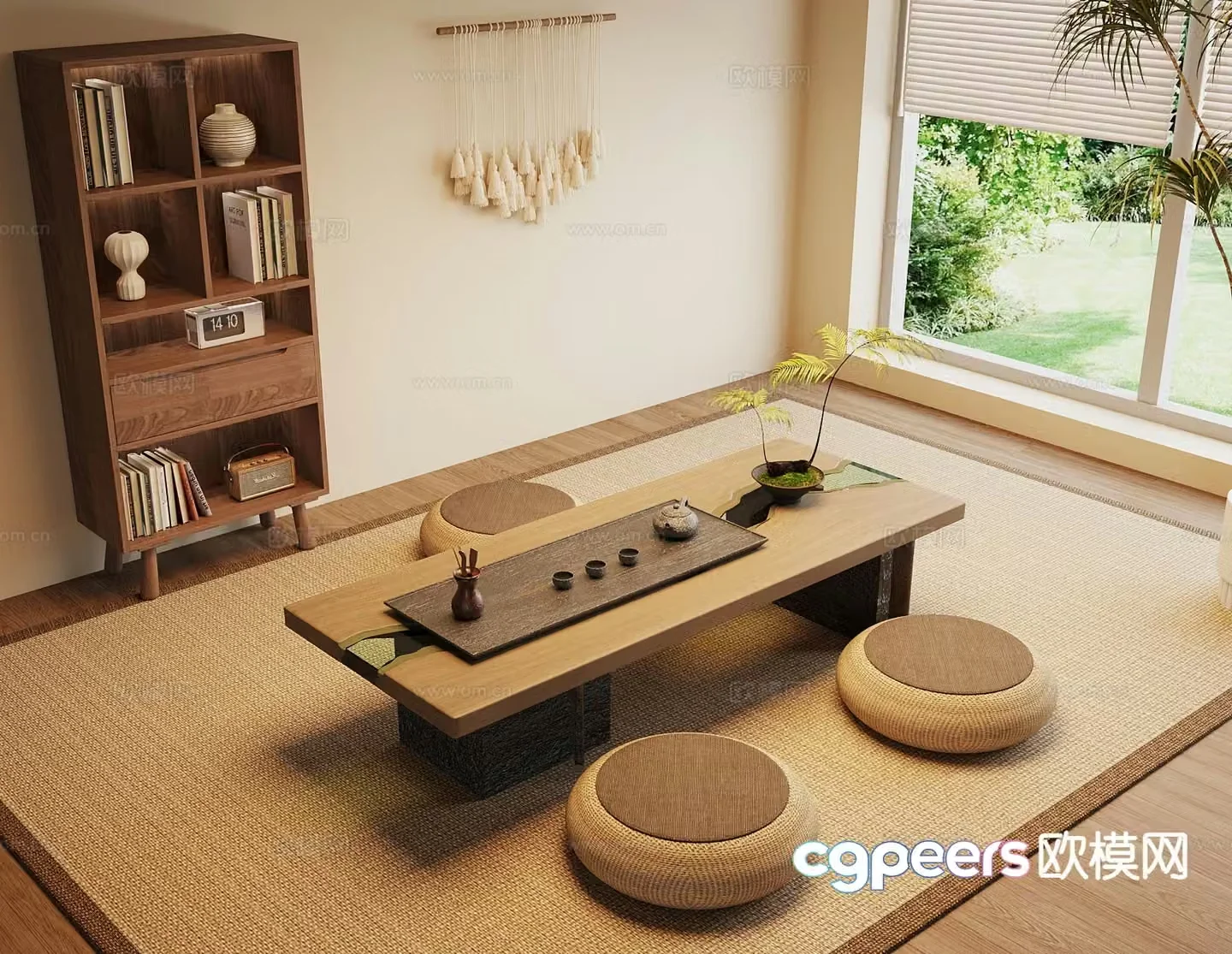 Wabi-sabi tatami tea table tea table 3d model