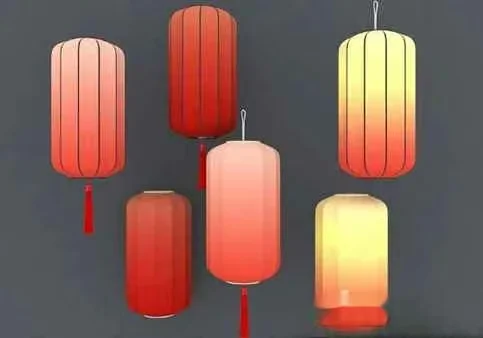 Four Red Lanterns 3D Model – 6280 – VRAY Render