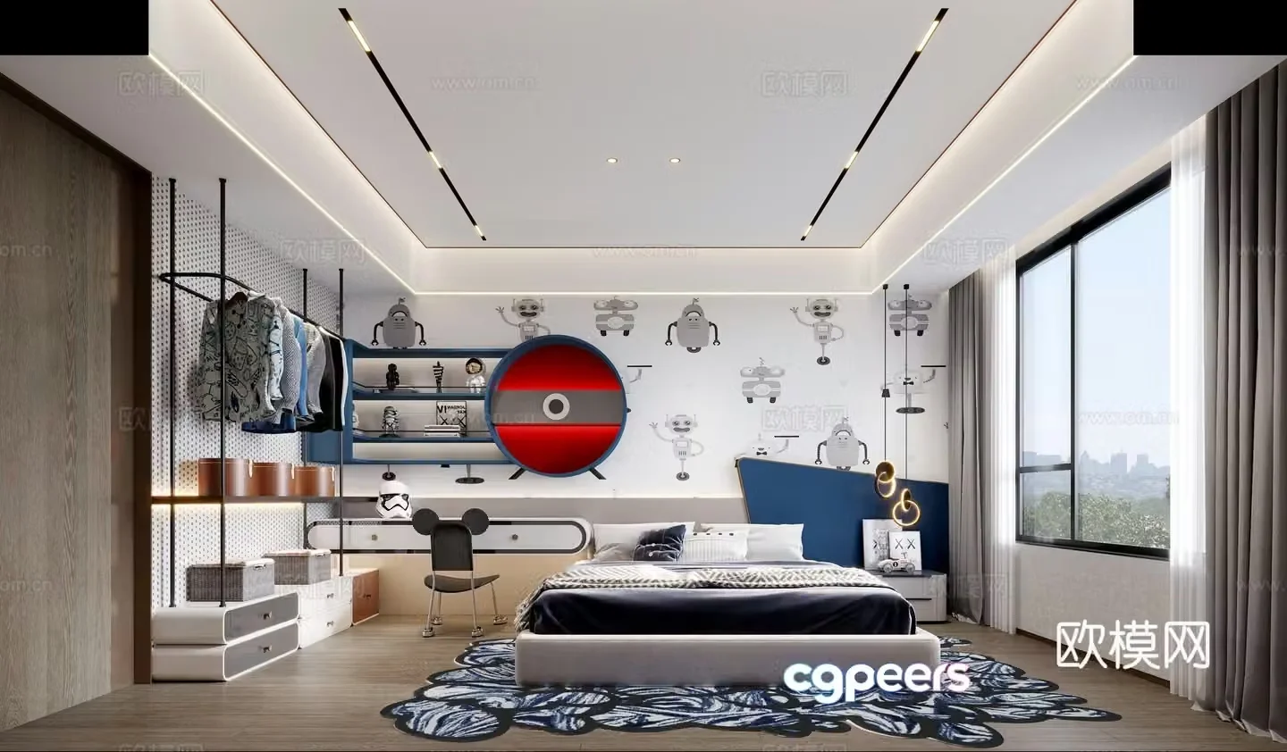 Modern children’s room 3d model