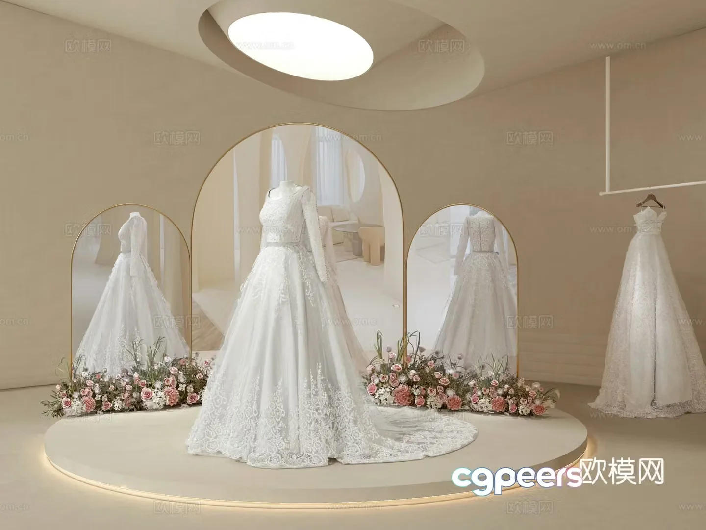 Wedding dress skirt clothes wedding shop wedding photography 3d model