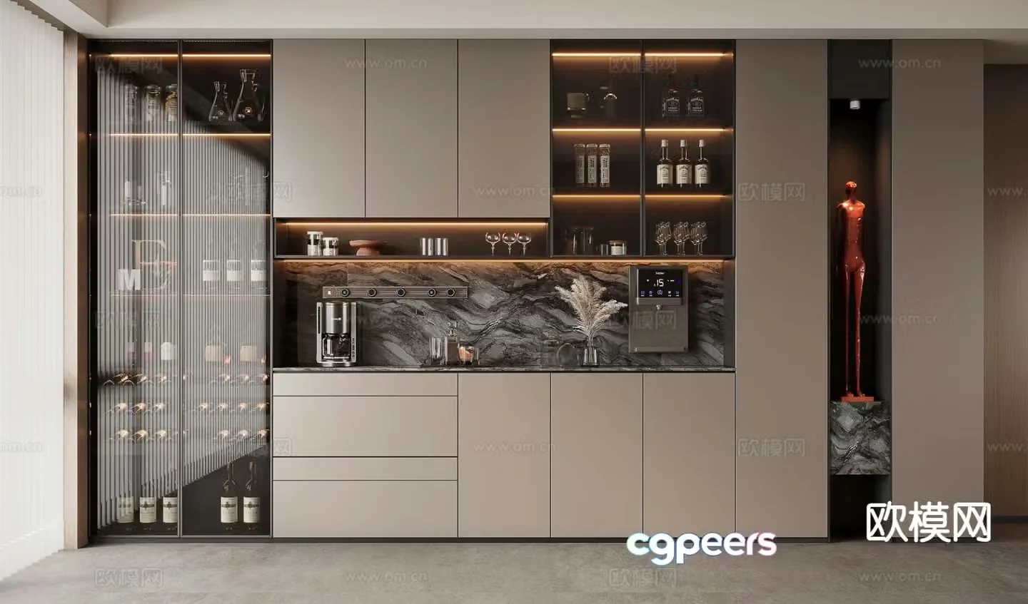 Italian wine cabinet 3D model