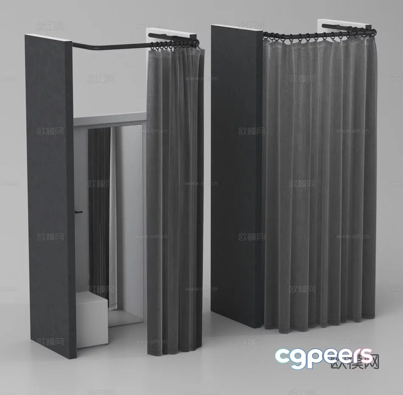 Clothing store changing room locker room fitting room 3d model