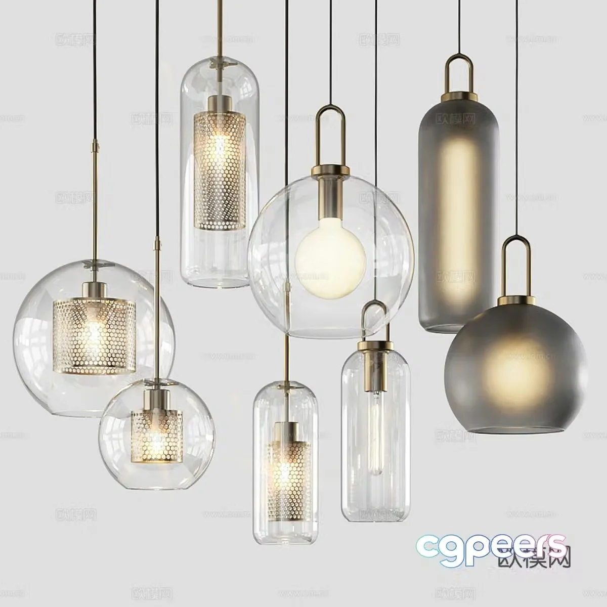 glass chandelier 3d model