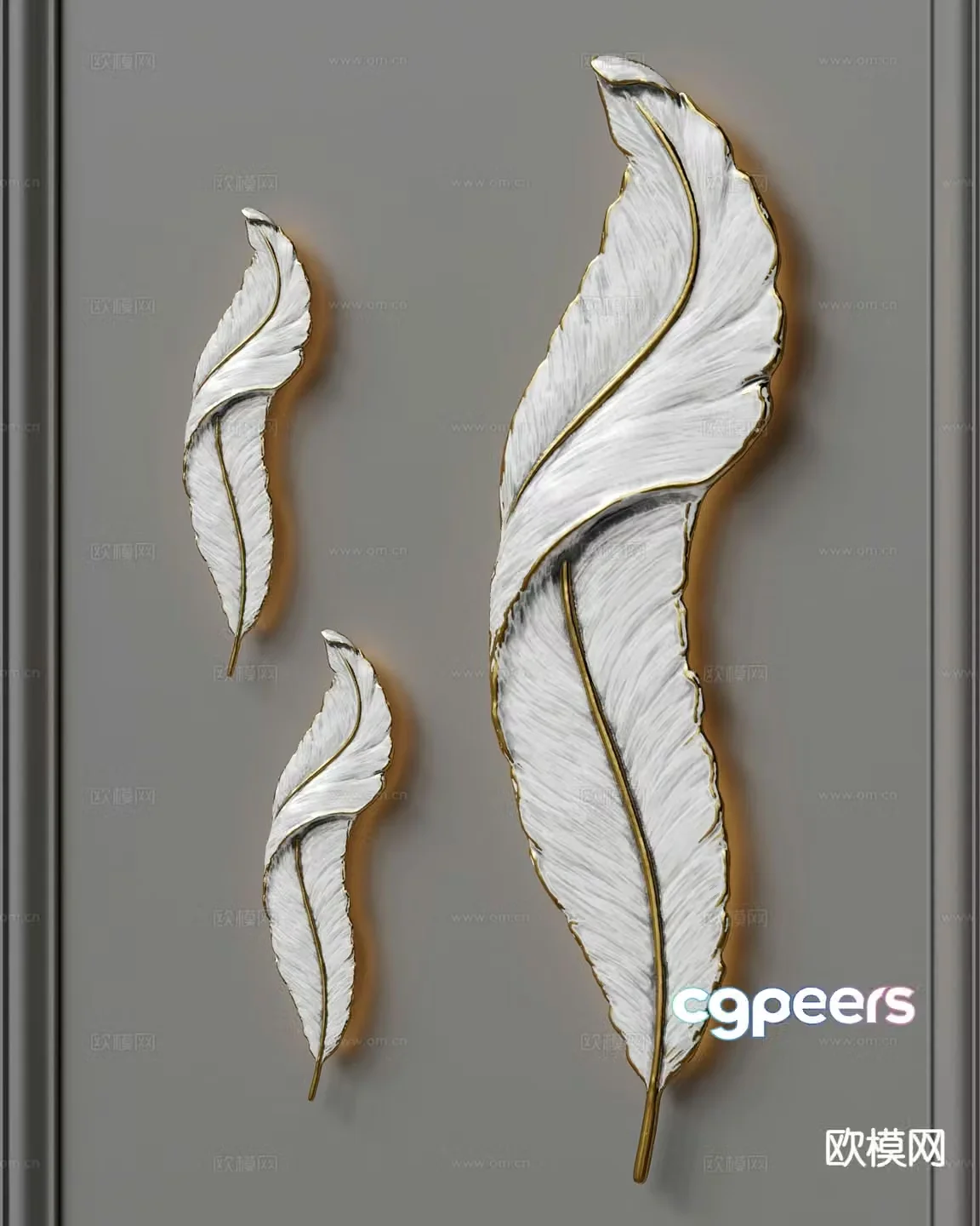 Feather wall light metal wall light 3d model