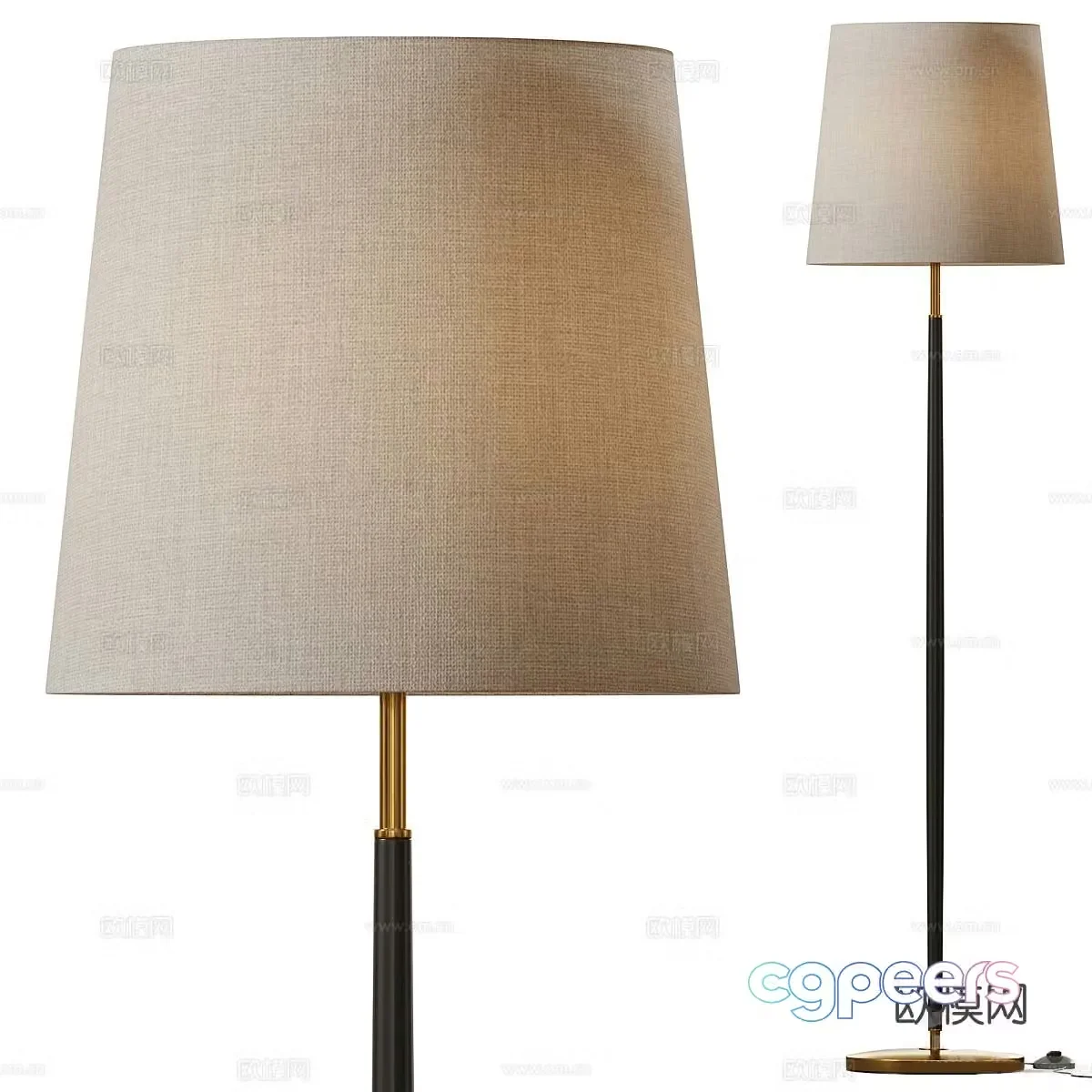 New Chinese style light luxury floor lamp 3D model