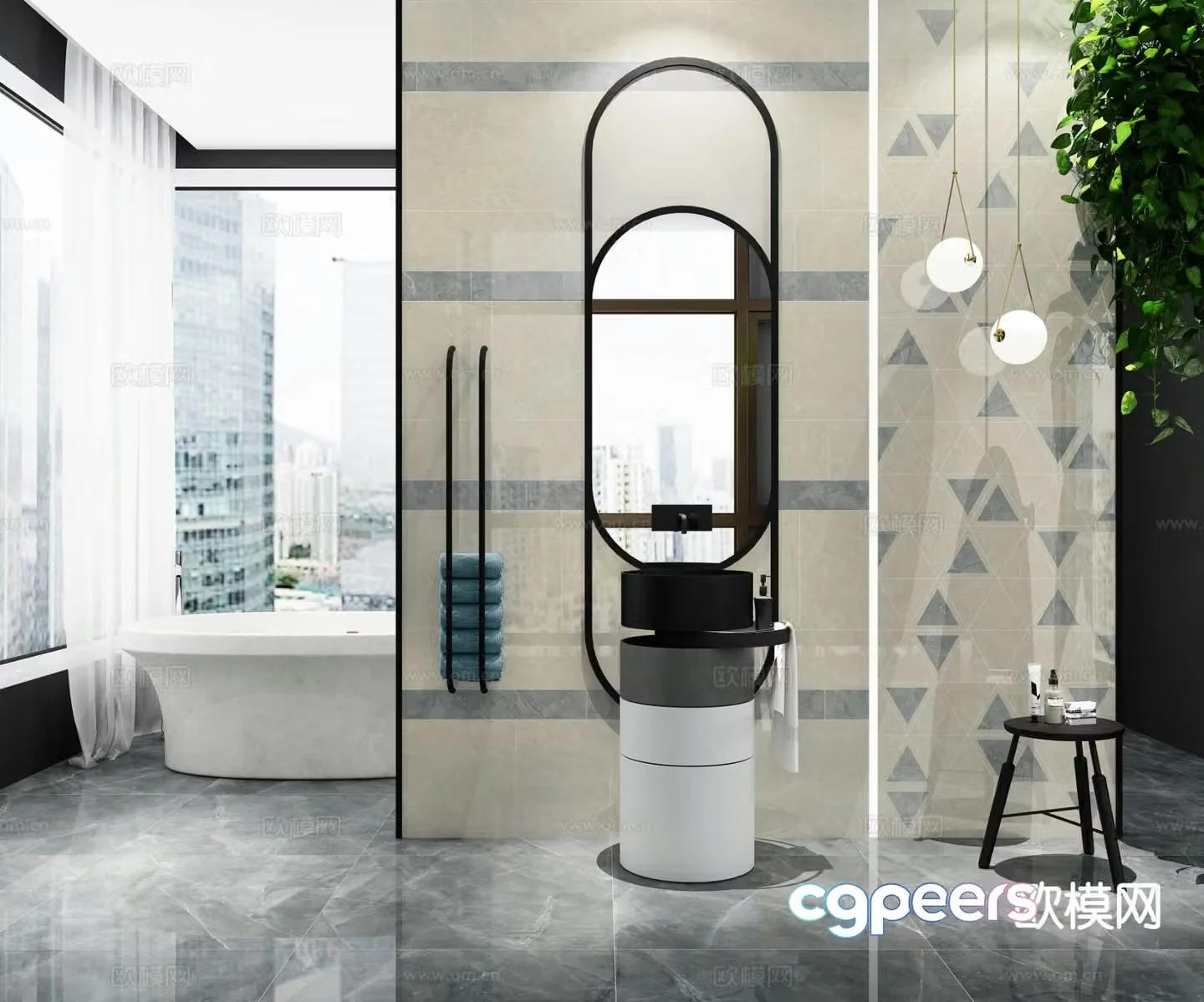 Modern bathroom bathroom 3d model