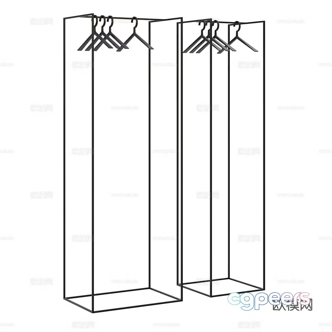 Gruccia Minimalist Clothes Hanger Jacket Rack Minimalist Wardrobe Open Wardrobe Dressing 3D Model