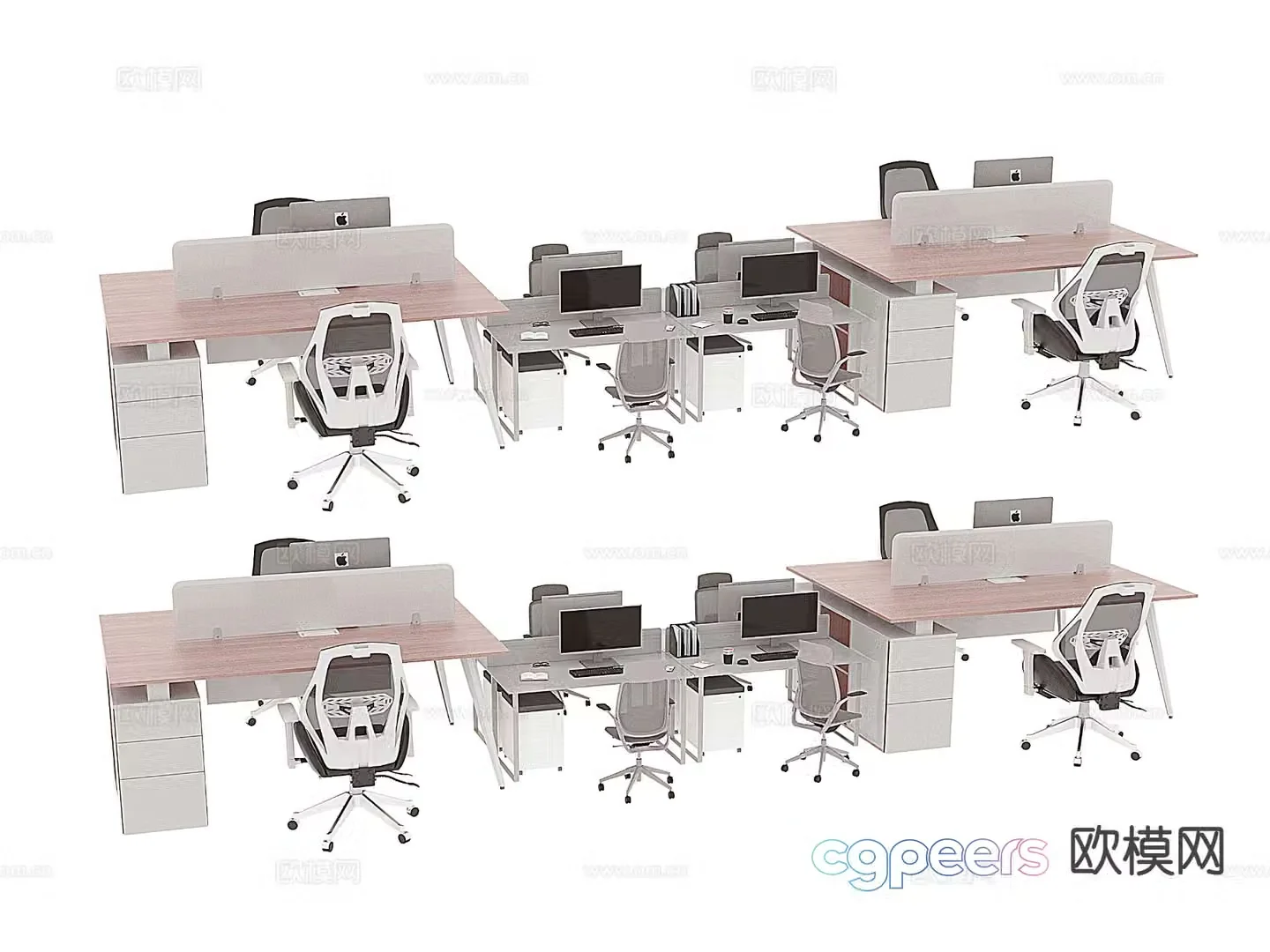 Office desk and chair 3d model