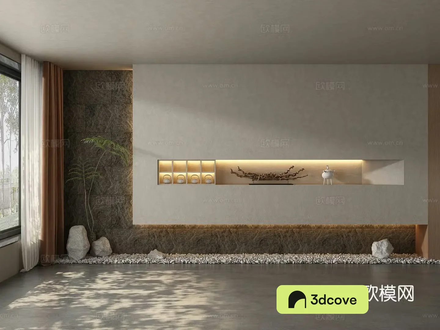 Modern tea room background wall
