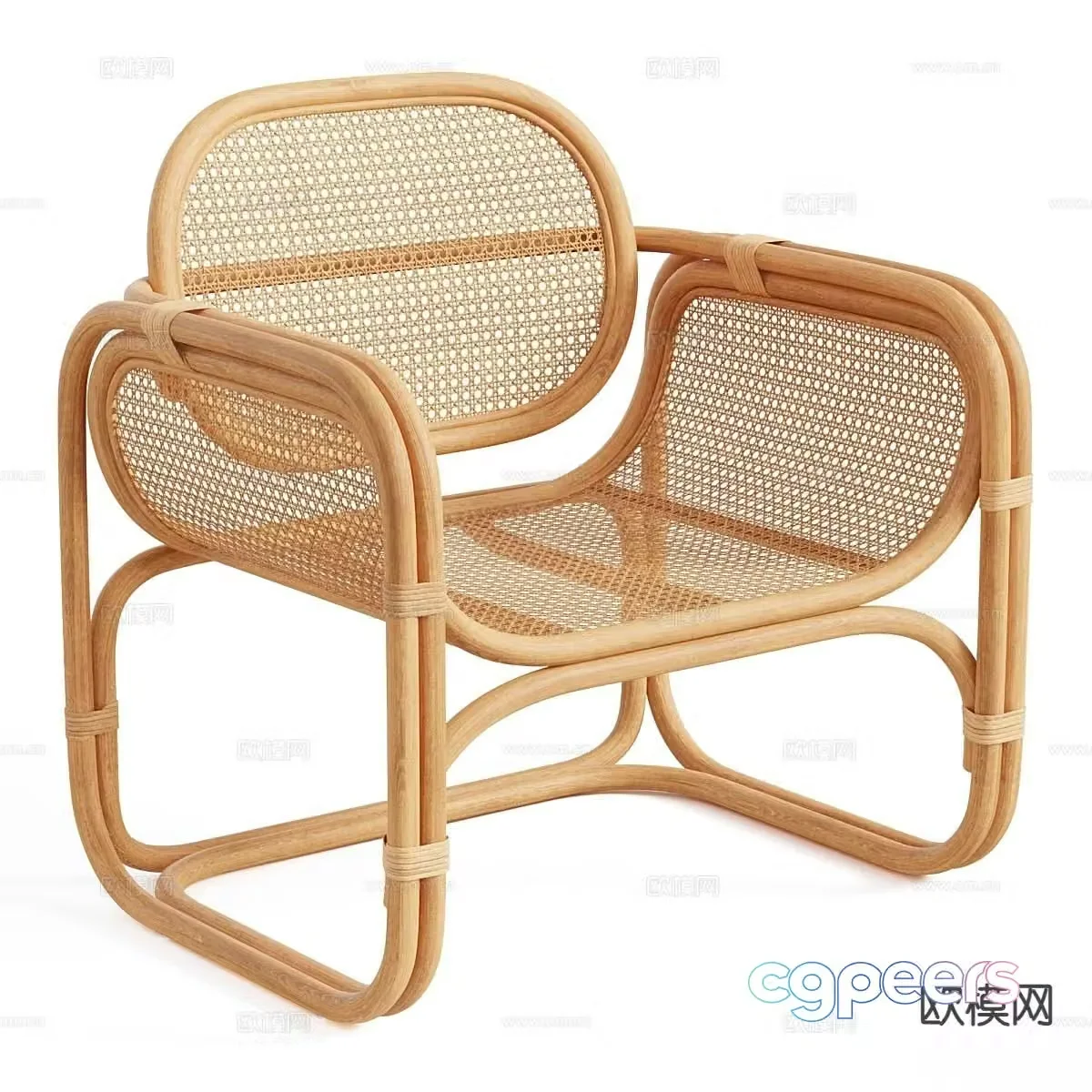 Marte log style leisure chair rattan leisure chair rocking chair outdoor chair 3D model