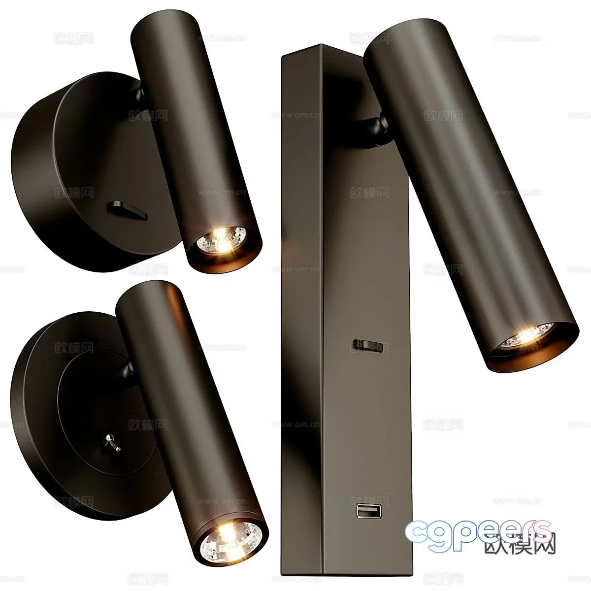 Creative wall lamp rotating wall lamp 3d model