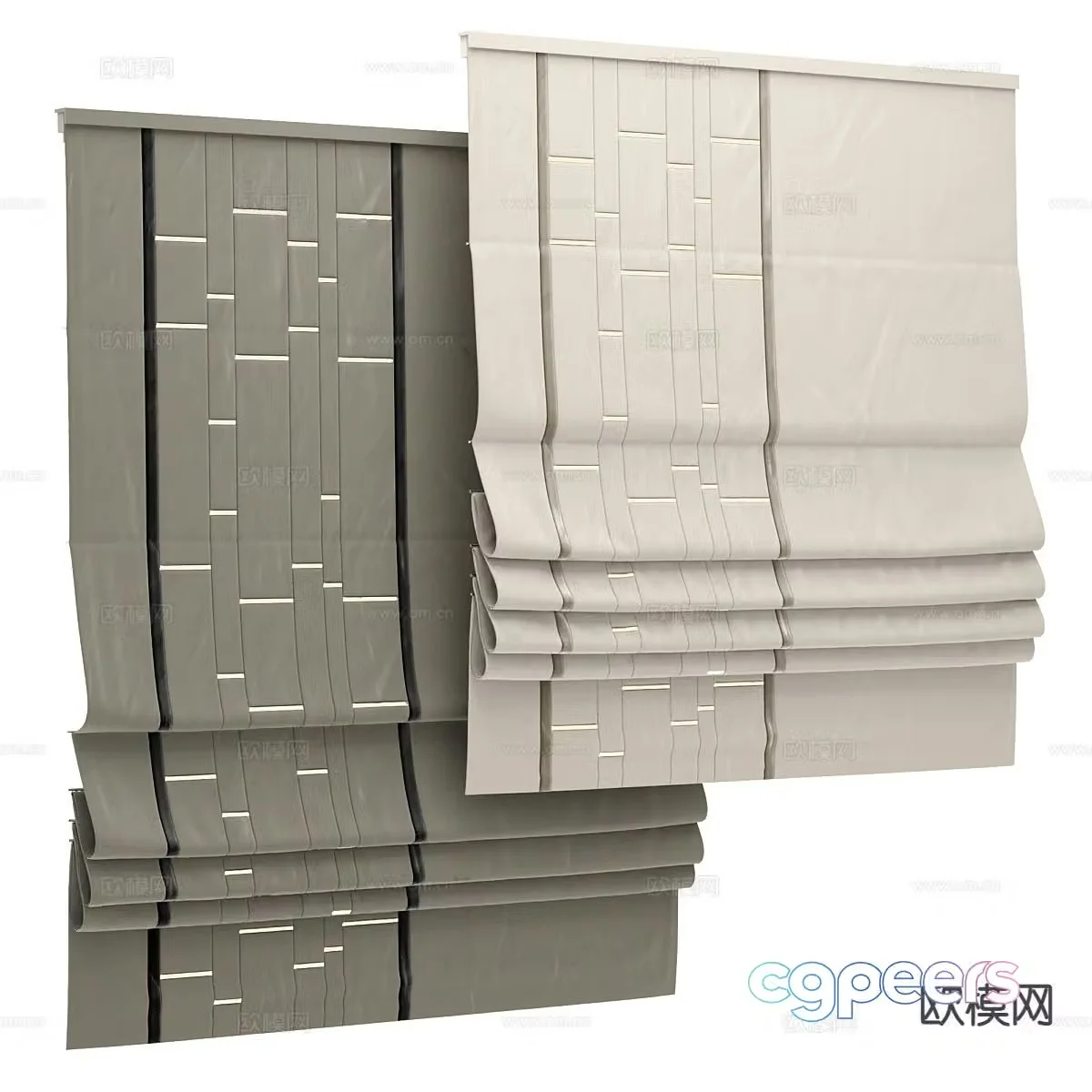 Roman blinds roller blinds curtains 3d model