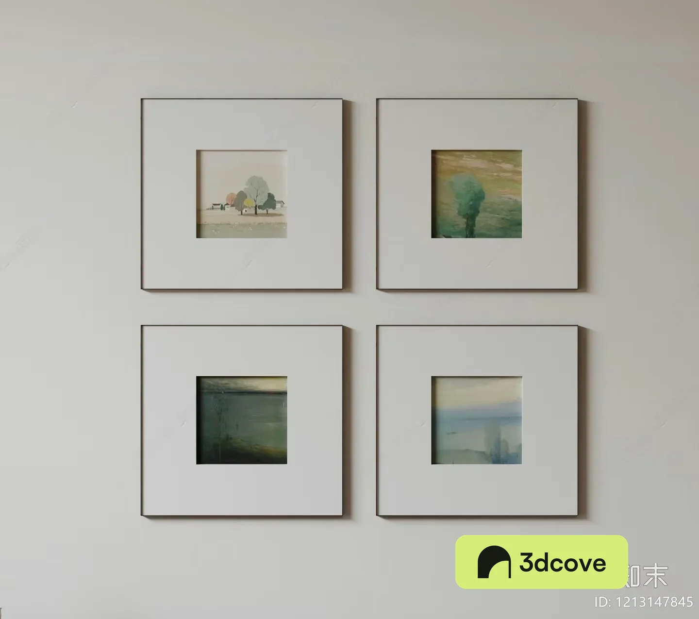 Four Framed Landscape Paintings