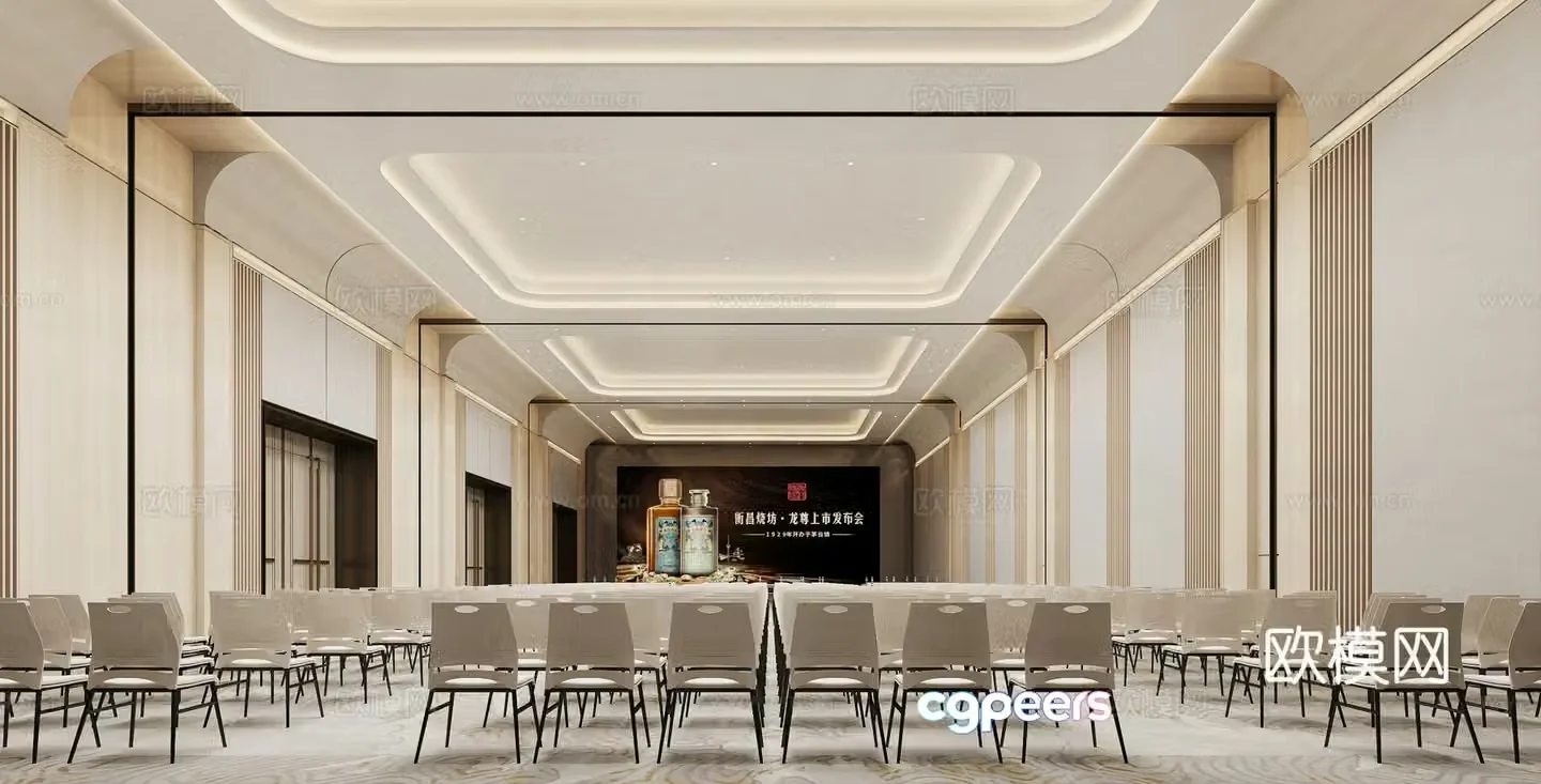 Modern conference room Banquet hall 3d model