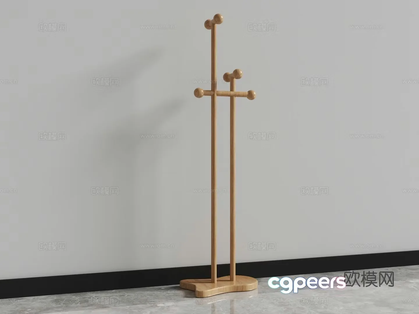 Log clothes hanger 3d model