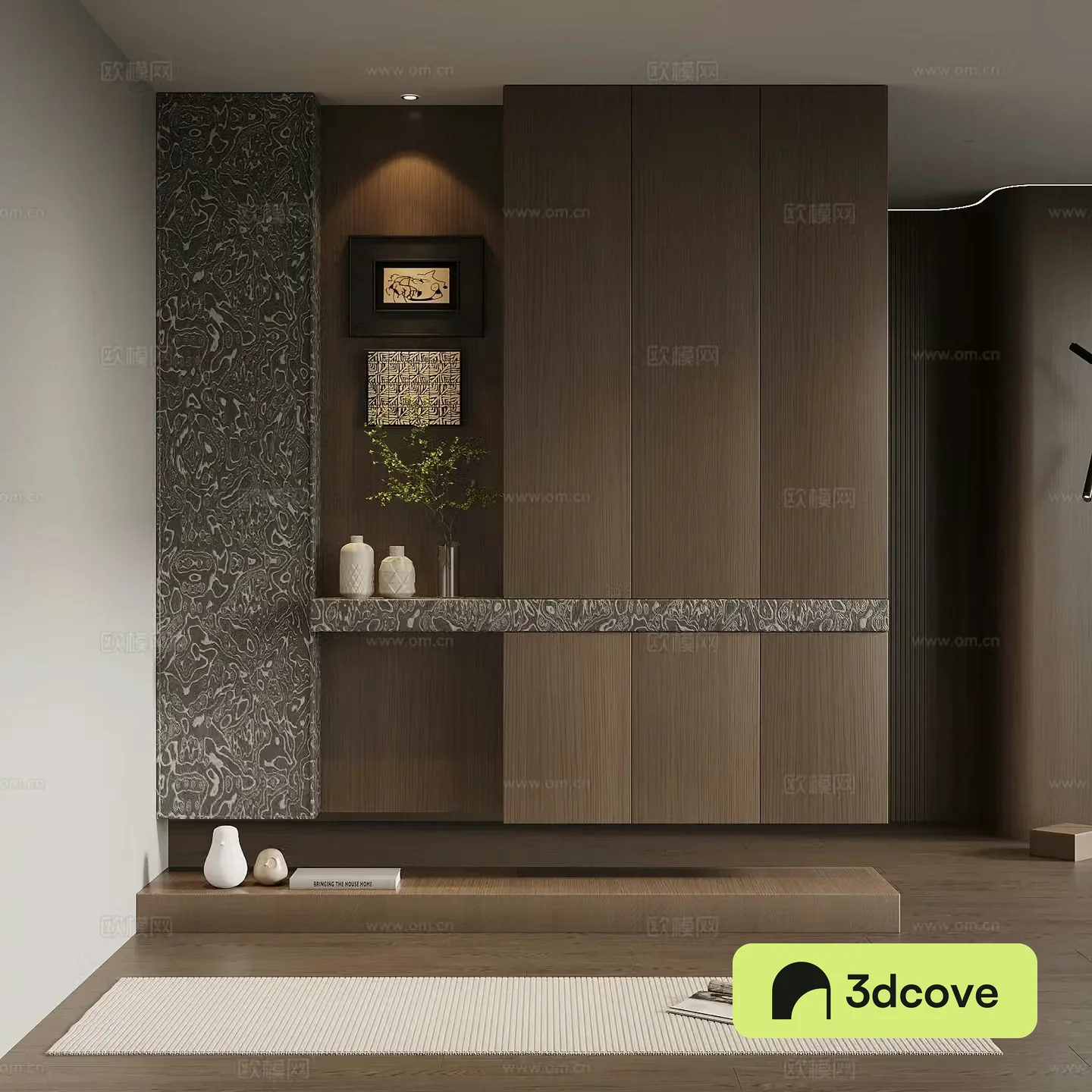Italian minimalist porch cabinet door-entry shoe cabinet porch background