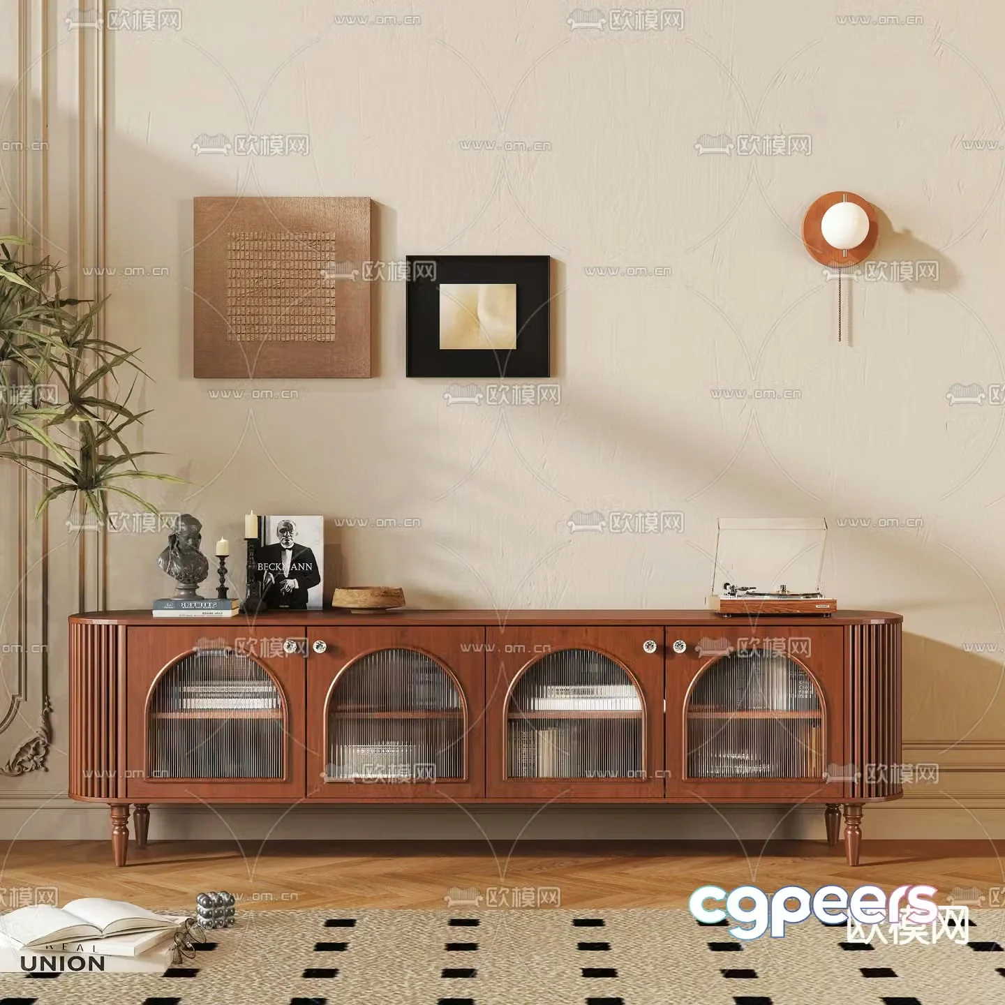 Middle-aged TV cabinet 3D model