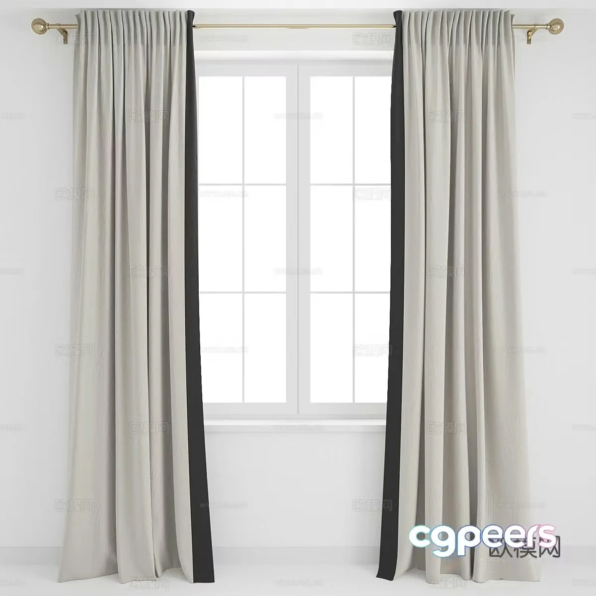 Curtains Window Screen 3d model