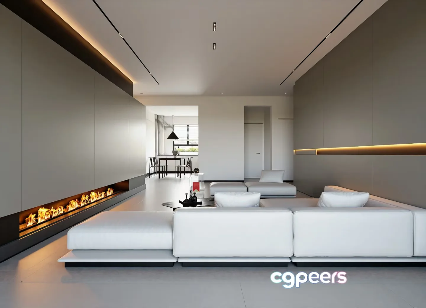 Modern Minimalist Living Room 3D Model – 6599 – VRAY Render