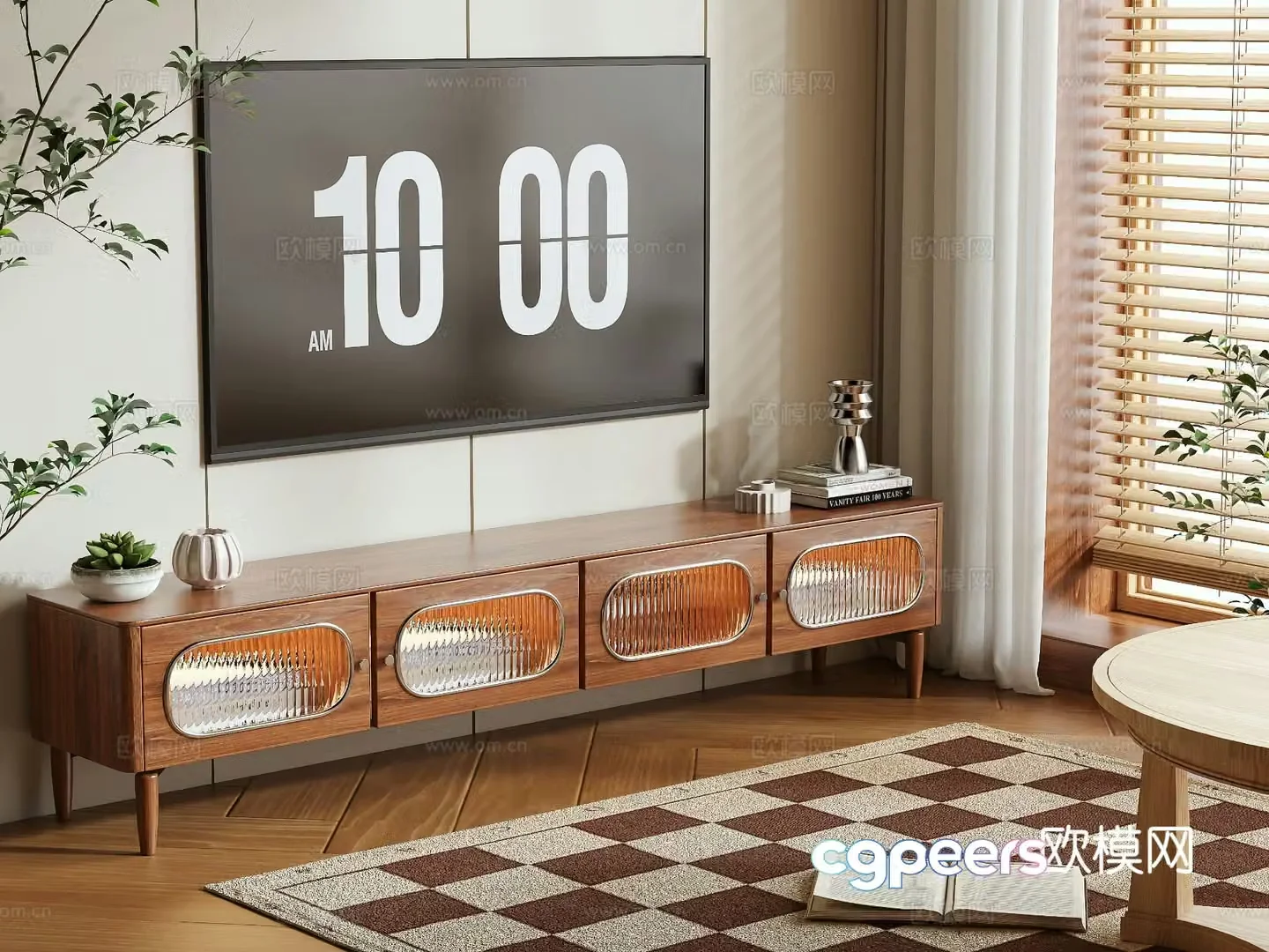 Medieval style TV cabinet 3D model