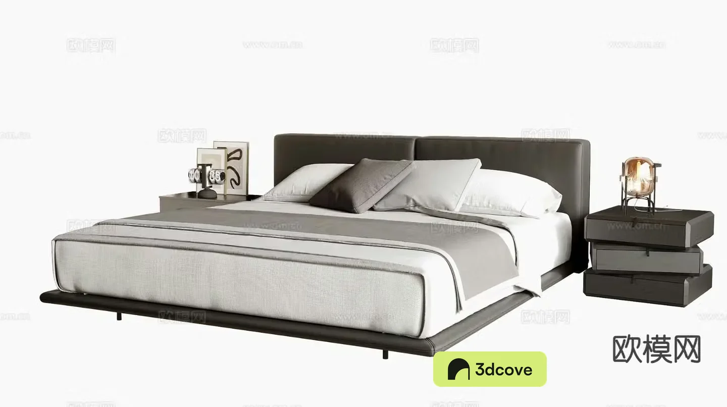 Leather double bed