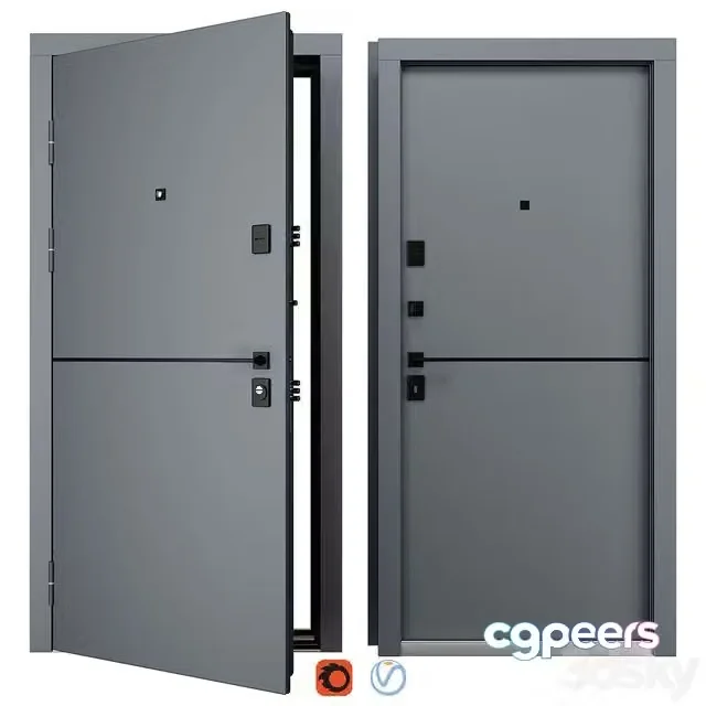 3ds Max Free – Entrance metal door Smart (Redfort)