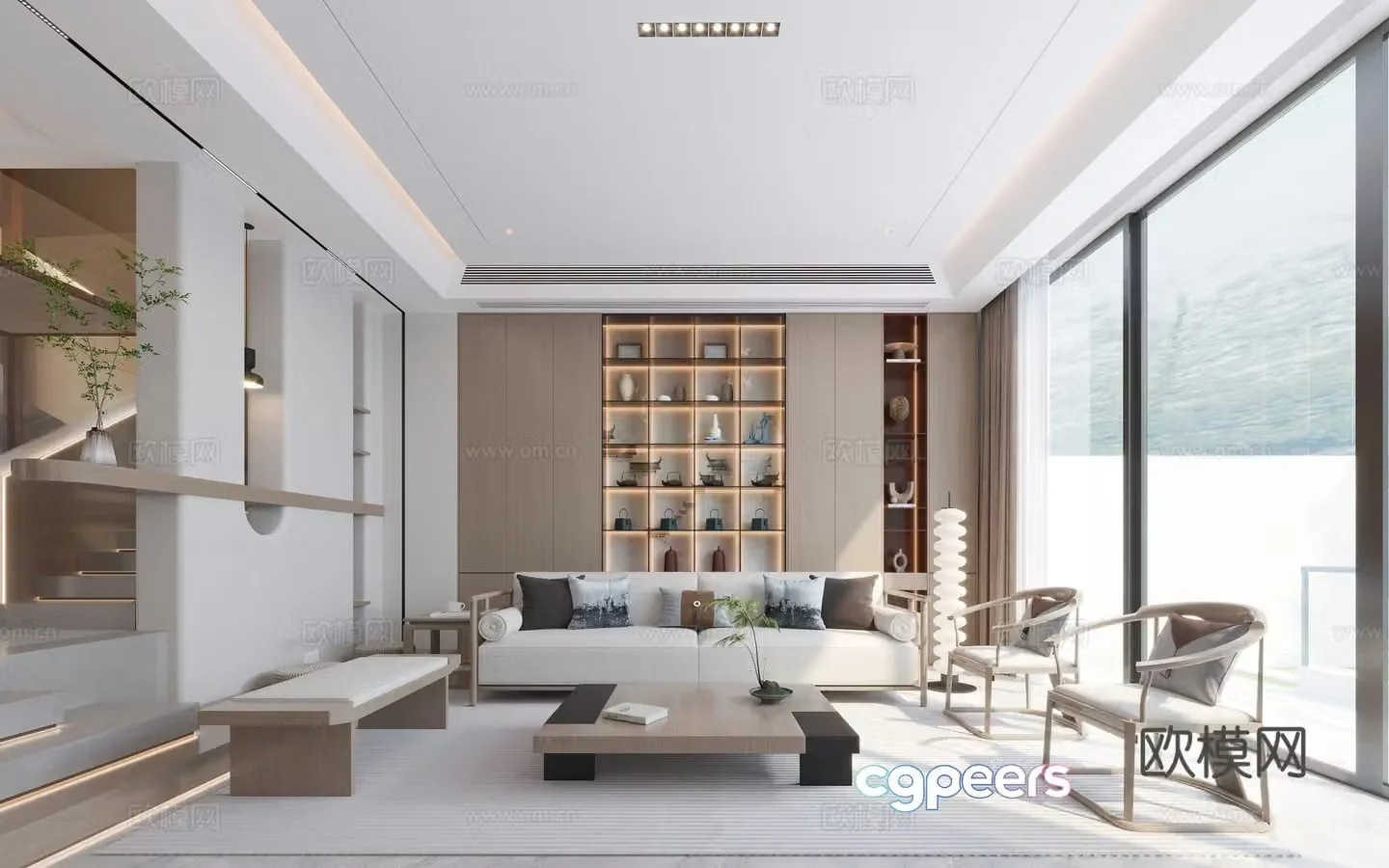 New Chinese style living room Song style living room 3D model