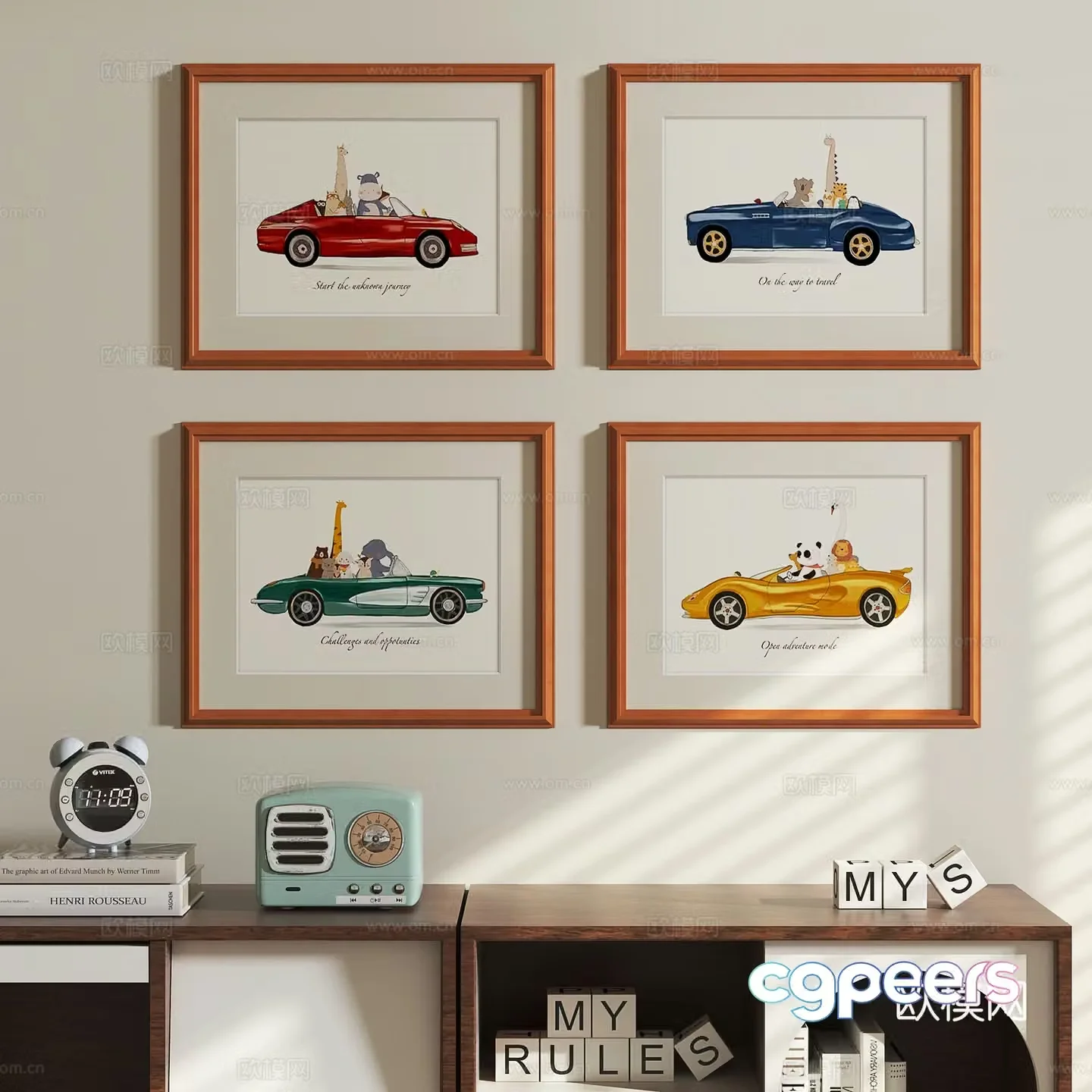 Modern children’s room hanging painting 3d model