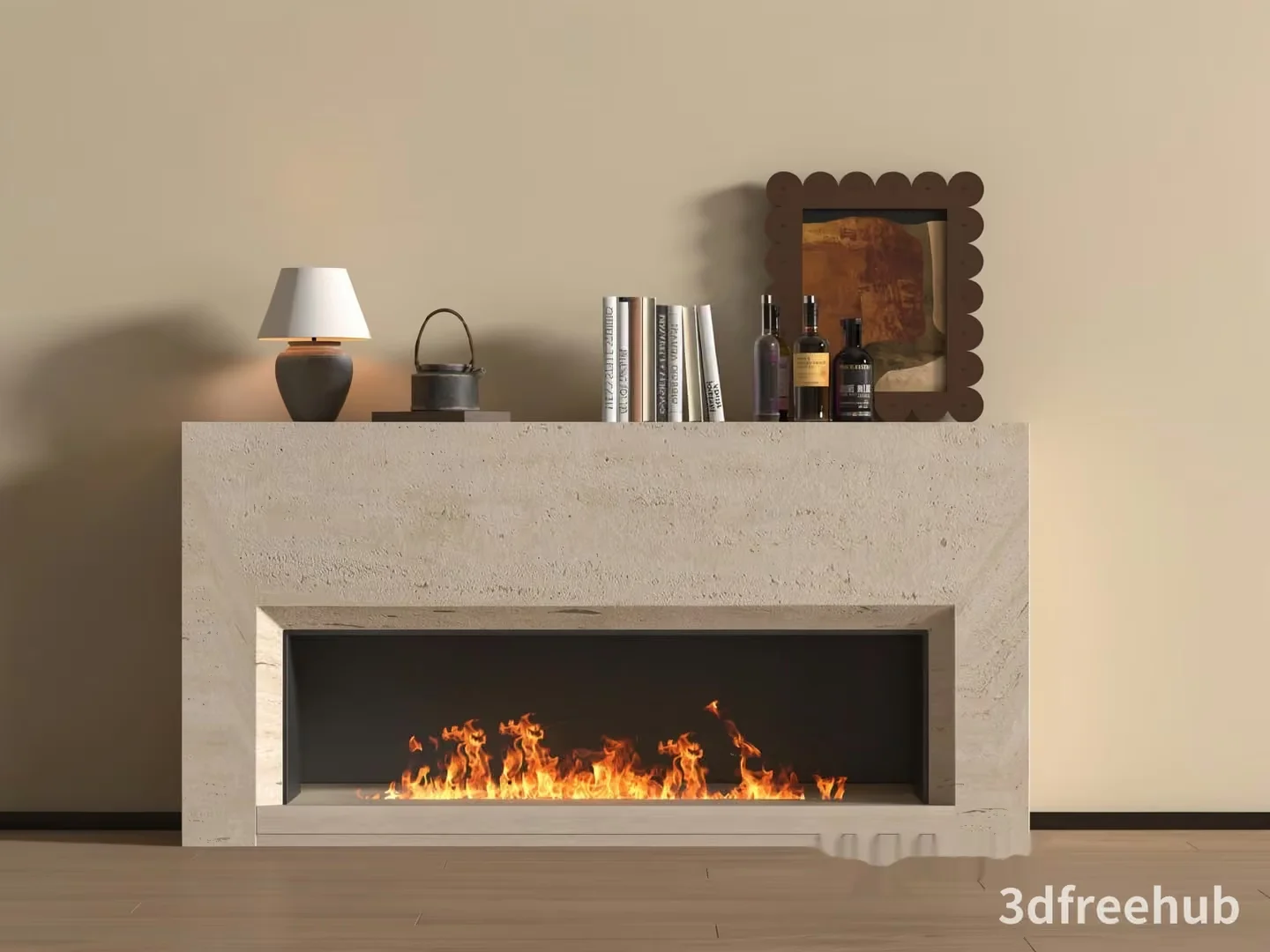 Modern Fireplace Design 3D Model – 21203 – VRAY Render