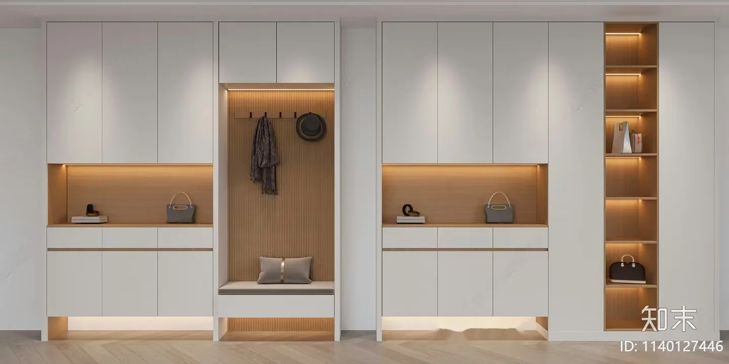 Modern White Closet 3D Model – 21338 – CORONA Render