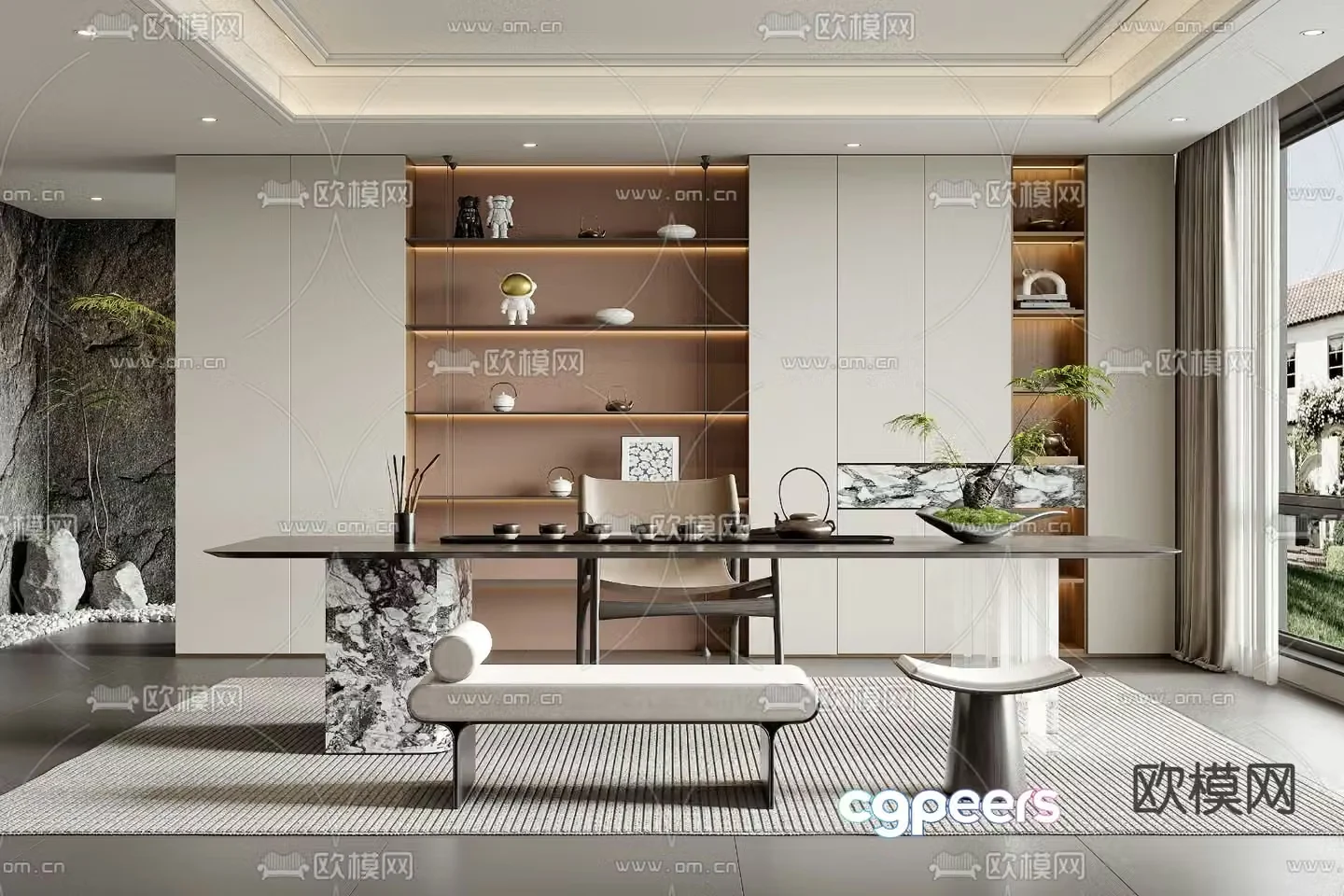 Modern tea room 3d model