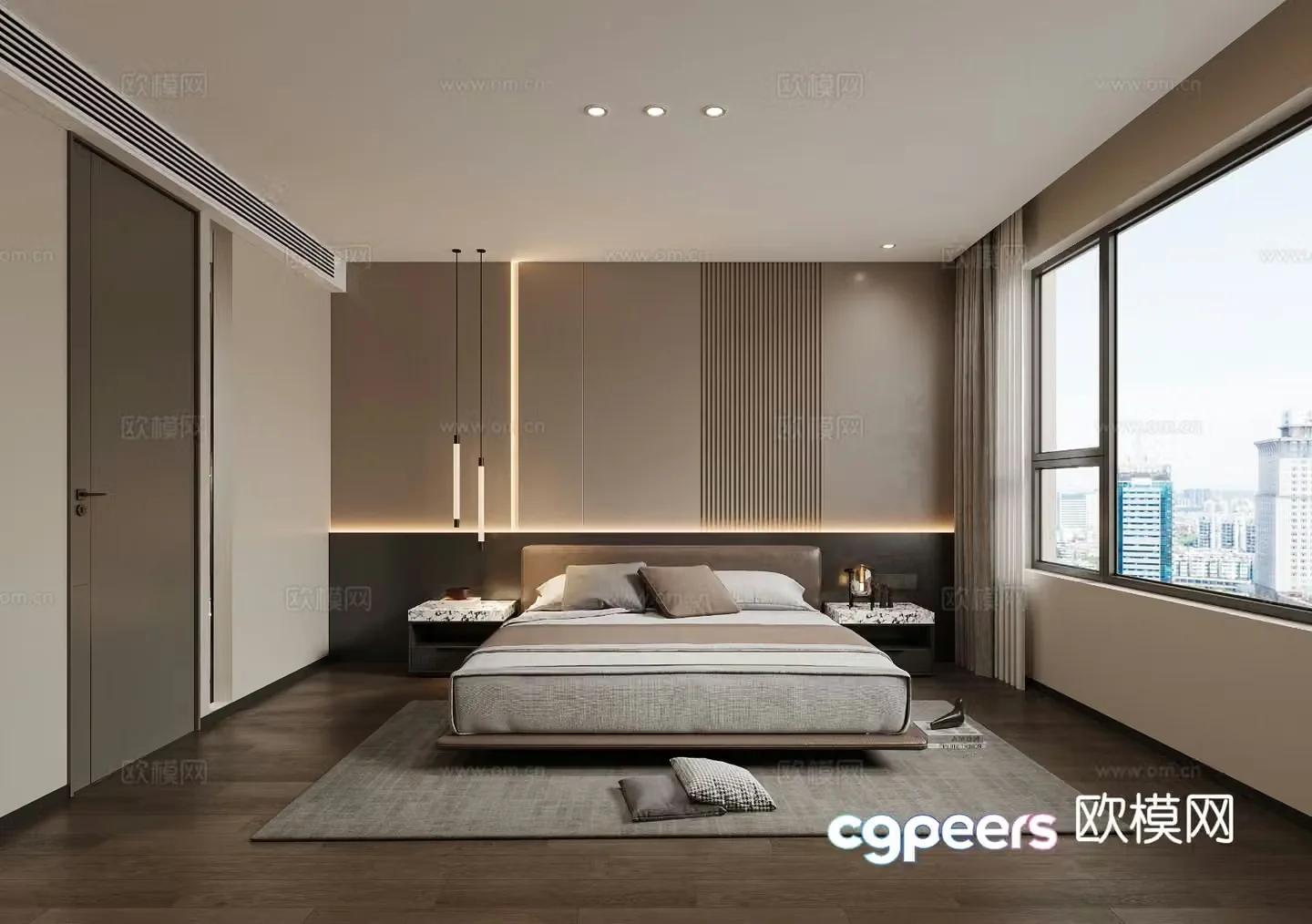 Modern bedroom master bedroom 3d model